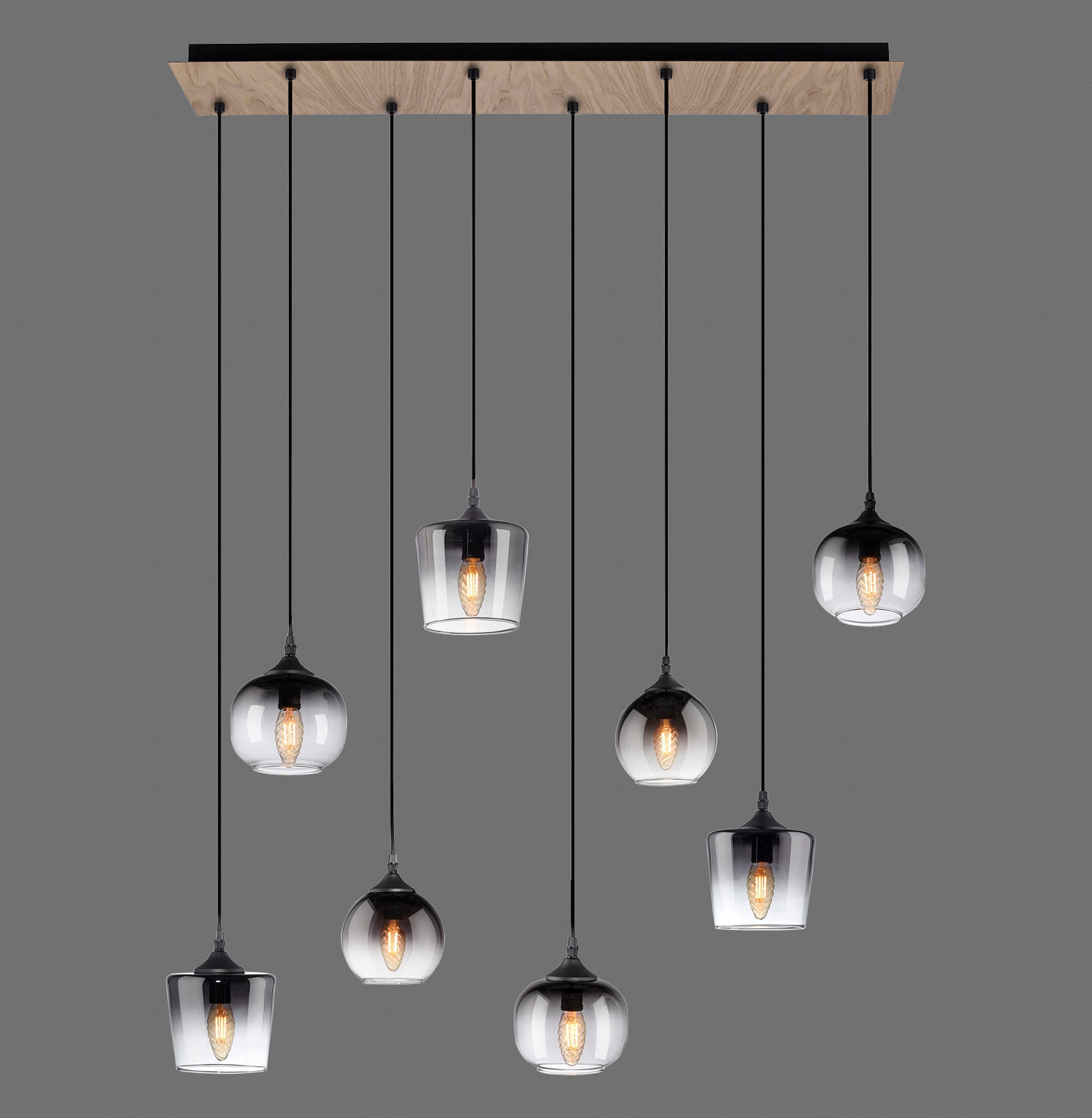 JUST LIGHT Pendelleuchte »GREEN ZEA«, 8 flammig, Leuchtmittel E14 | ohne Leuchtmittel