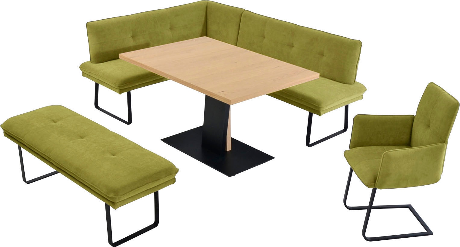K+W Komfort & Wohnen "Giacomo III" 4 Stk. tlg. wahlweise links oder rechts langer Schenkel 207cm, Freischwingersessel