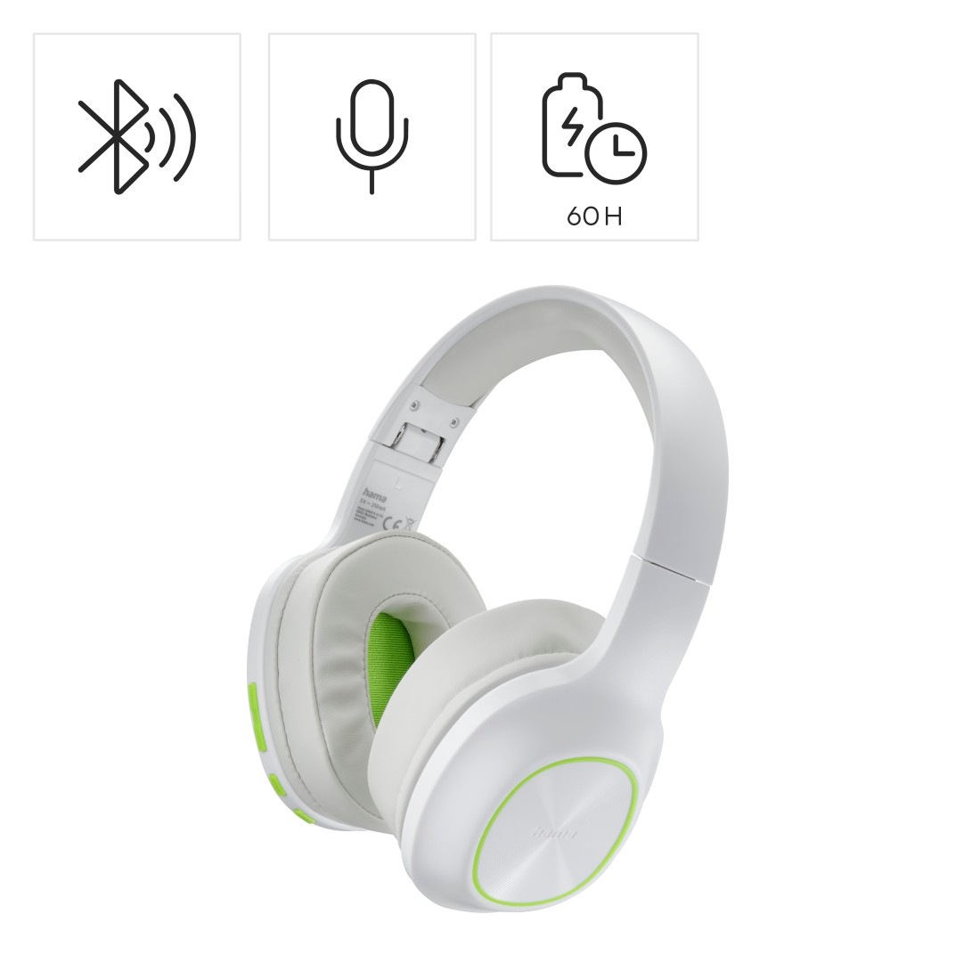Hama Bluetooth-Kopfhörer »Over-Ear-Kopfhörer Bluetooth (faltbar, Bass Boost, 60h Akku, kabellos)«, Bluetooth