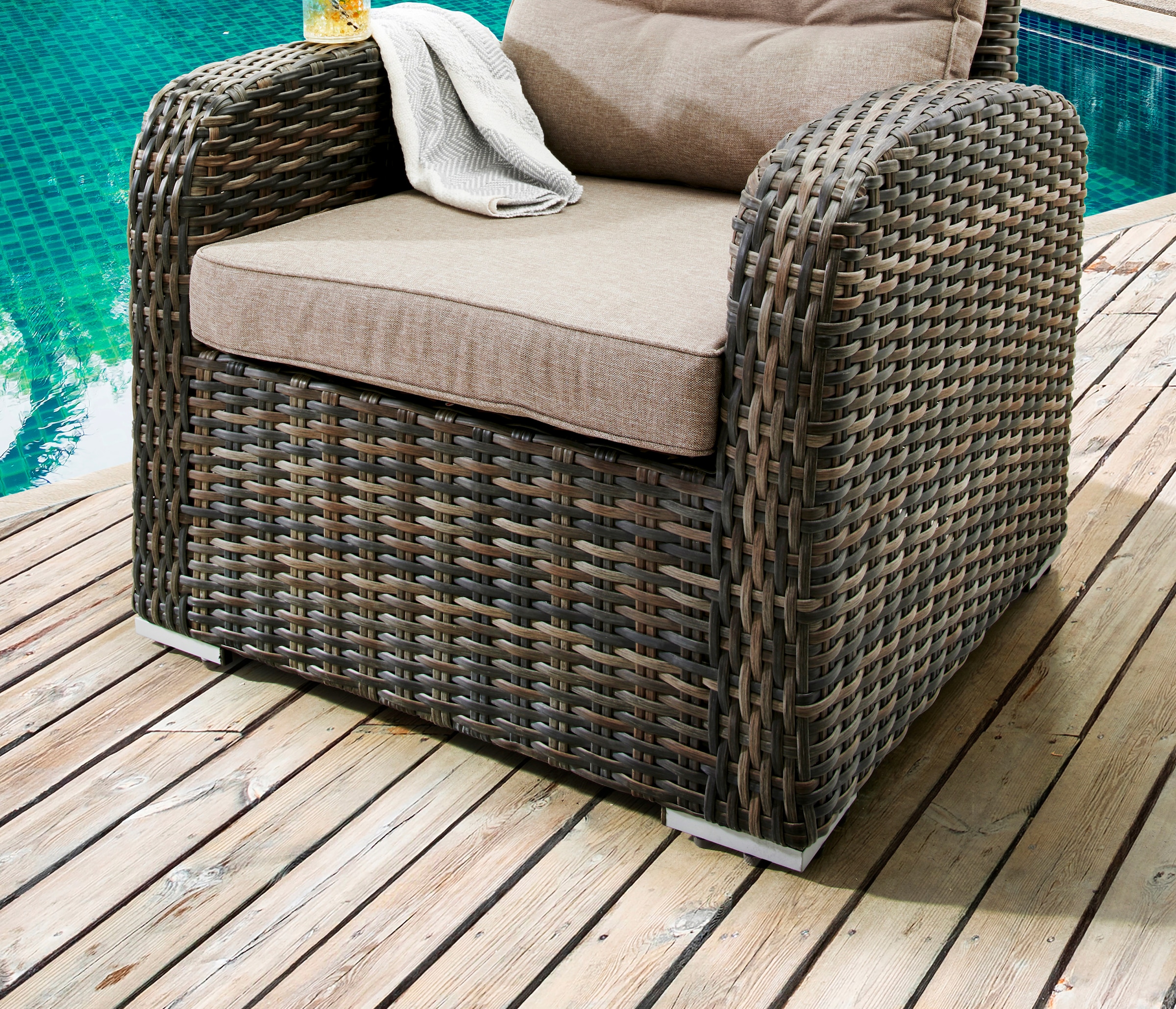 Destiny Loungesessel »SANTA«, Aluminium, Polyrattan, inkl. Auflagen