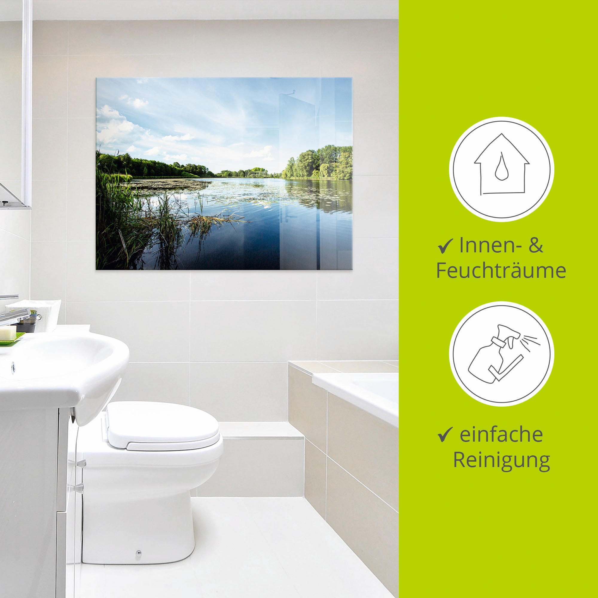 Artland Glasbild »Idylle pur«, Gewässer, (1 St.), in verschiedenen Größen