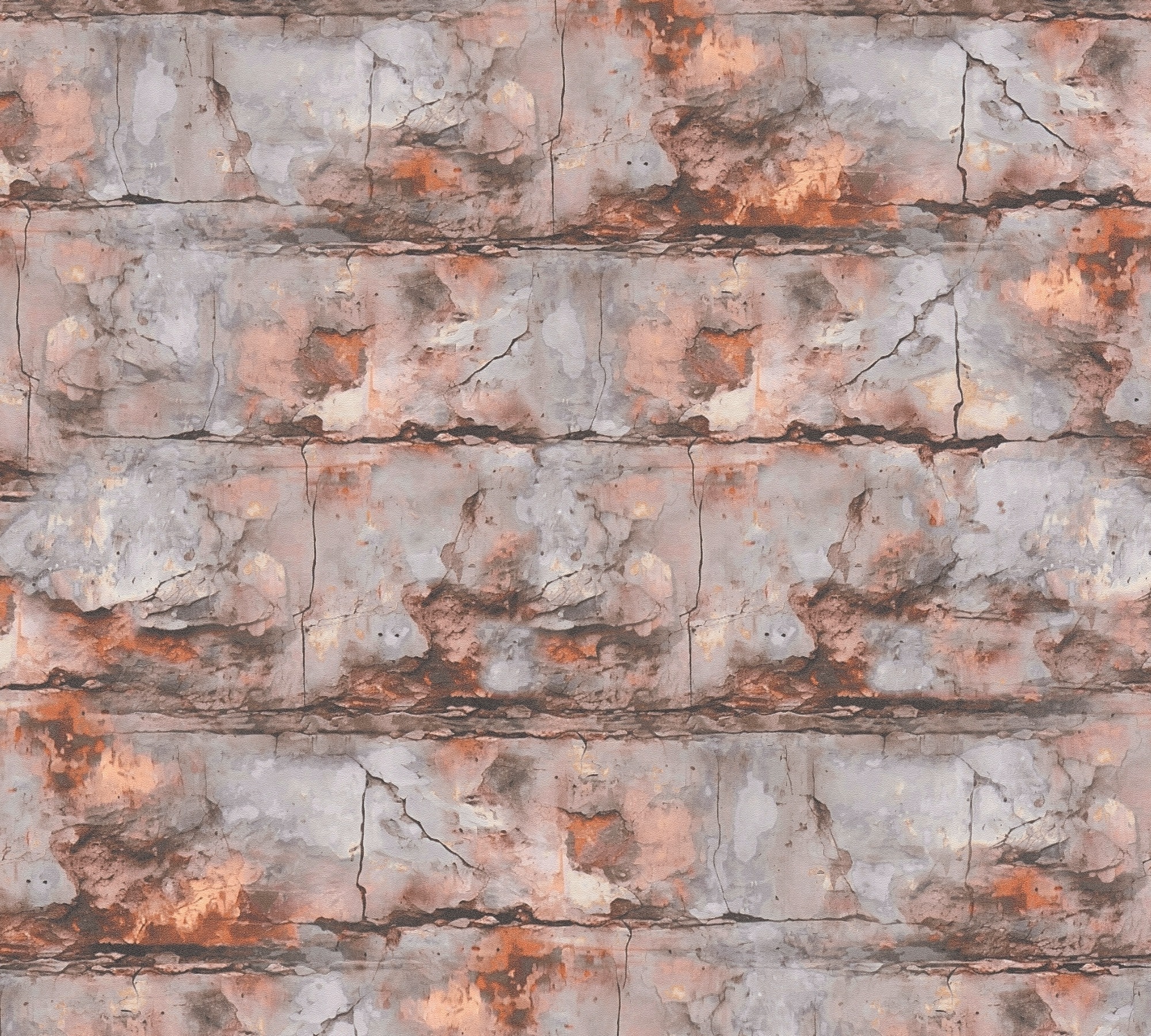 living walls Vliestapete »LIMITED – Backstein Industrial« Rost-Optik | Steinoptik | urban leicht strukturiert Markante Backsteinwand mit lebendiger Rost- und Patinaoptik
