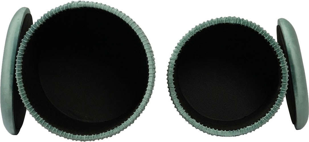 Kayoom Polsterhocker »Hocker Zora 425 2er-Set, Praktischer und versteckter Stauraum«, (Set, 2 St.), 2er-Set mit Stauraum, ineinander stapelbar, goldener Ring
