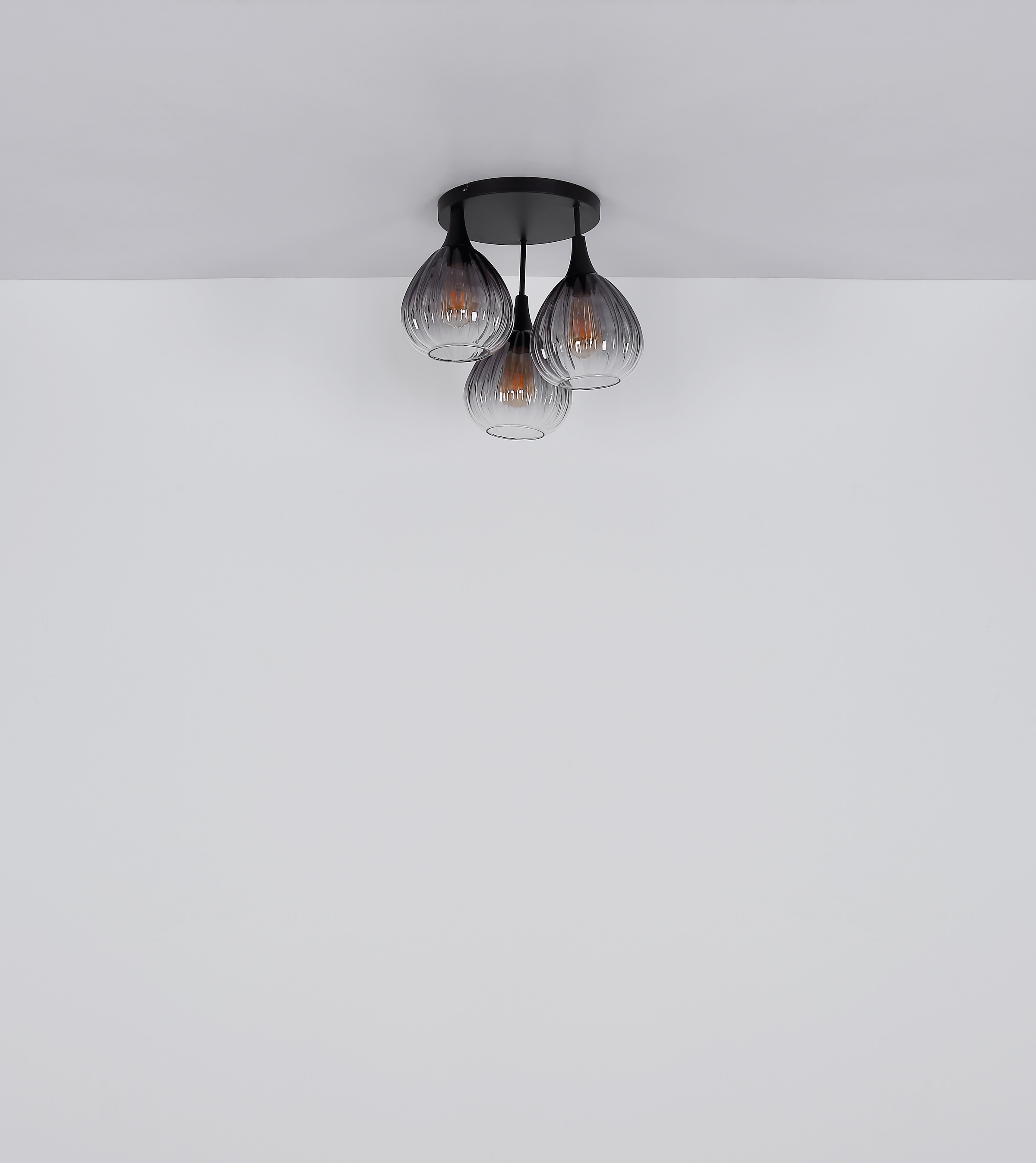 GLOBO LIGHTING Deckenleuchte »OLSEN«, Leuchtmittel E27 | ohne Leuchtmittel, Deckenlampe/Glas rauchfarben/klar verlaufend/Wohnzimmer