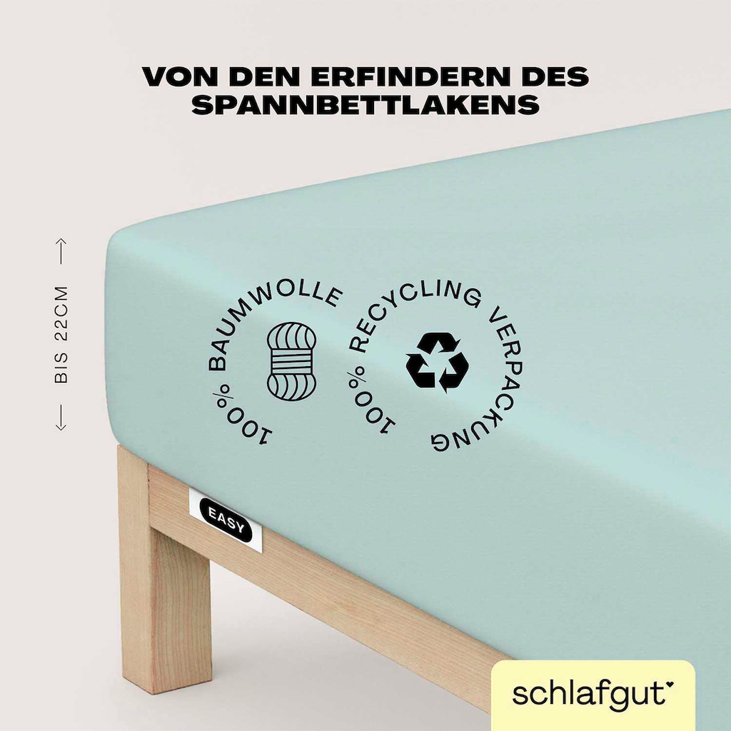 Schlafgut Spannbettlaken »EASY aus 100% Baumwolle, weich & saugfähig, Marken-Bettlaken«