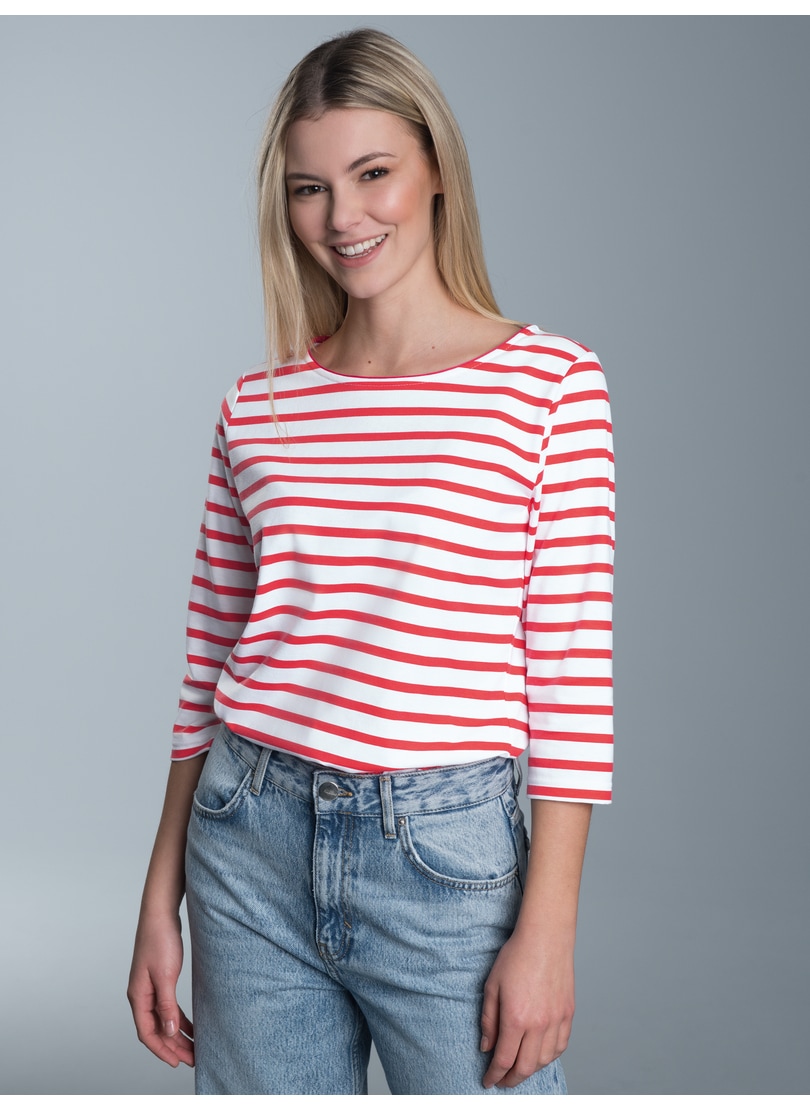 Trigema Longsleeve "TRIGEMA Dreiviertelarm Shirt mit Ringelmuster" 1 Stk. günstig online kaufen