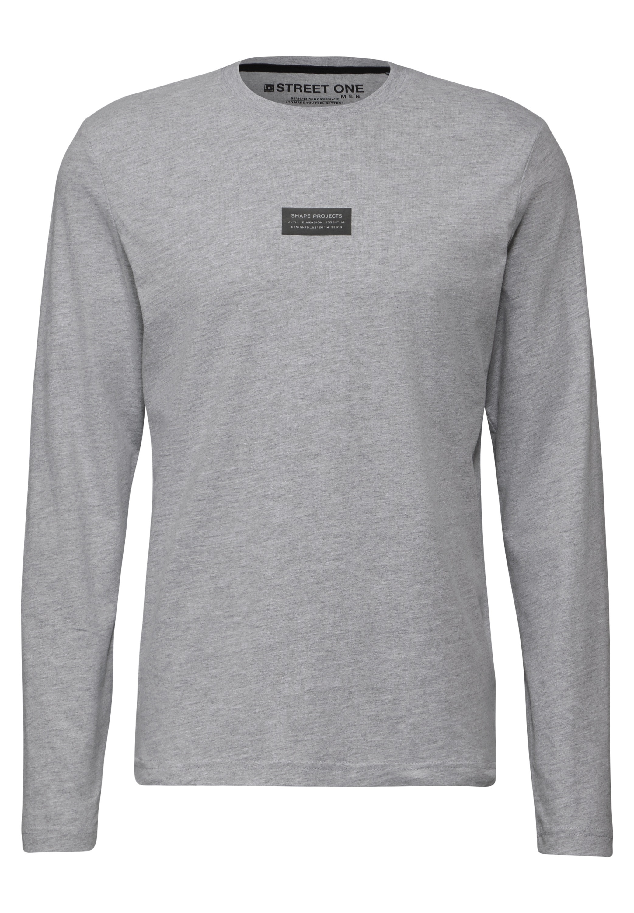 STREET ONE MEN Langarmshirt, aus reiner Baumwolle