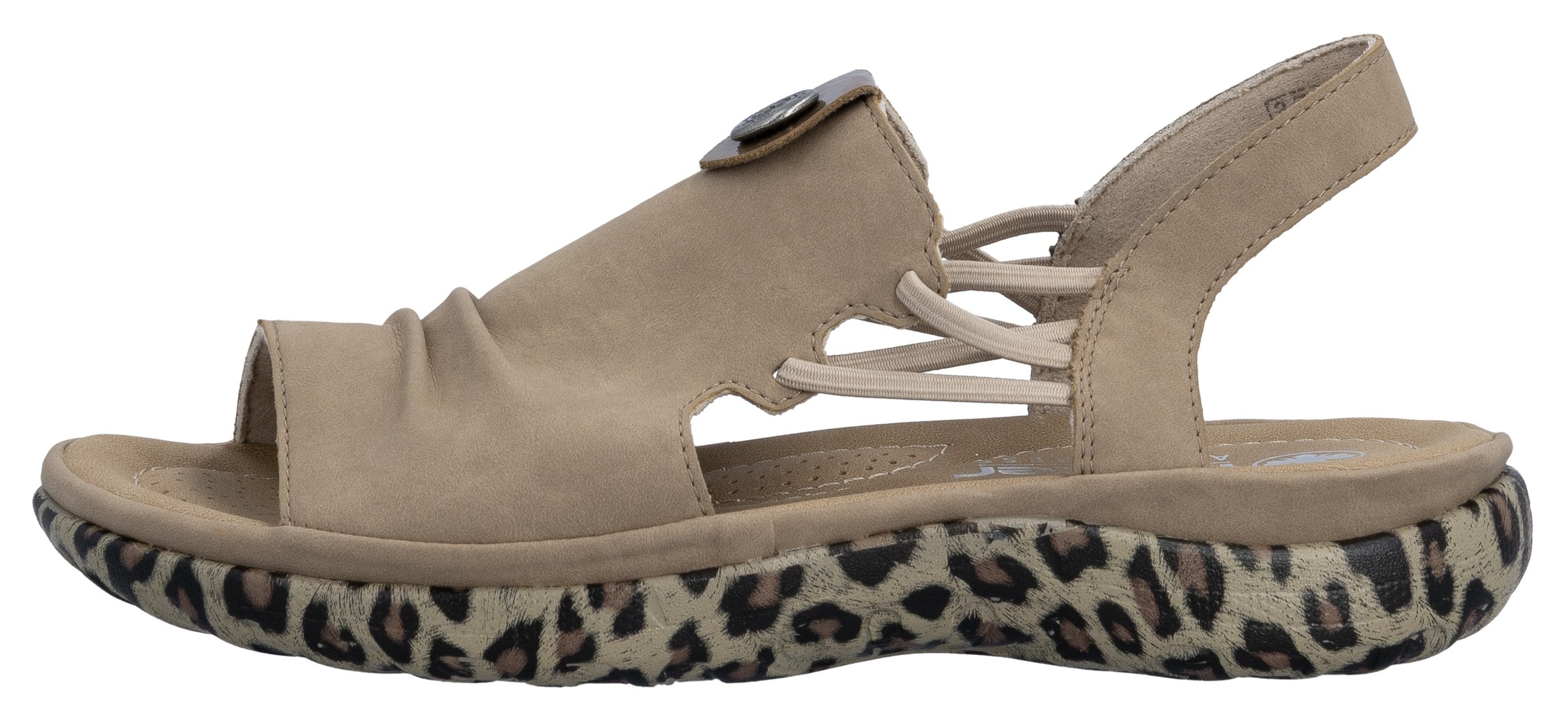 Rieker Sandale  Sommerschuh, Urlaubsschuh, Schlupfschuh mit seitlichen Gummizügen