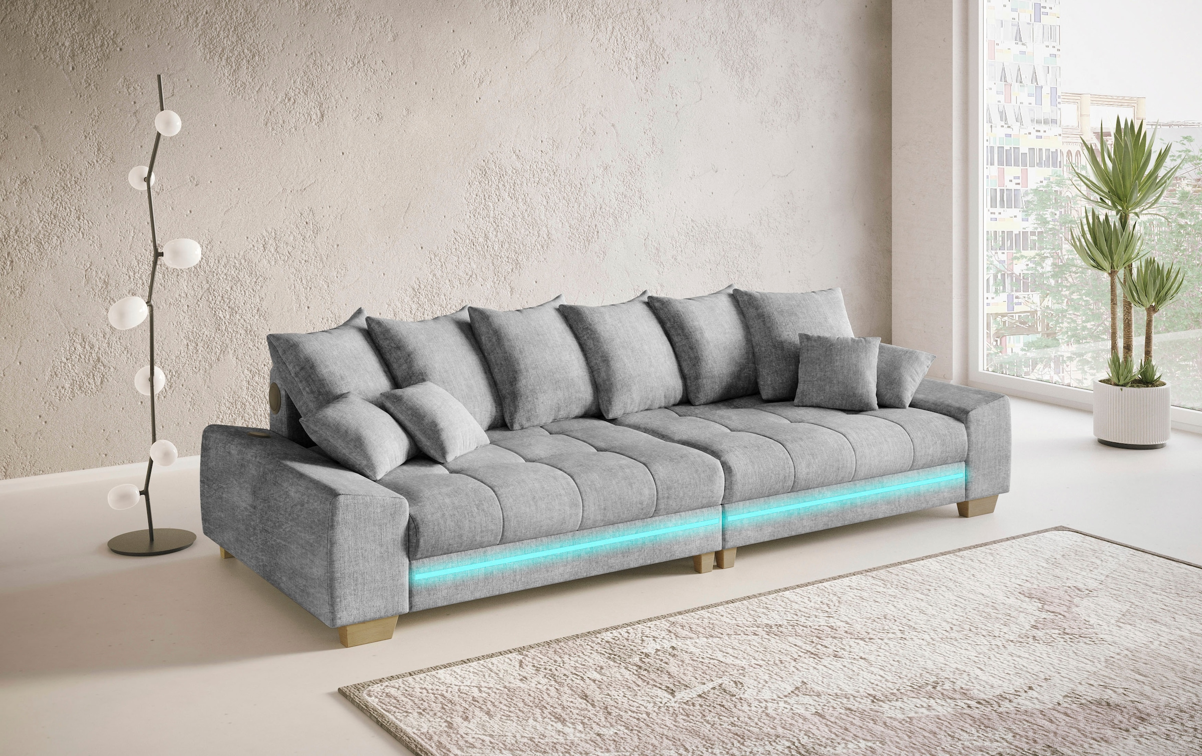 Mr. Couch Big-Sofa »Nikita II«, mit RGB-LED, Bluetooth-Soundsystem, Kaltschaum