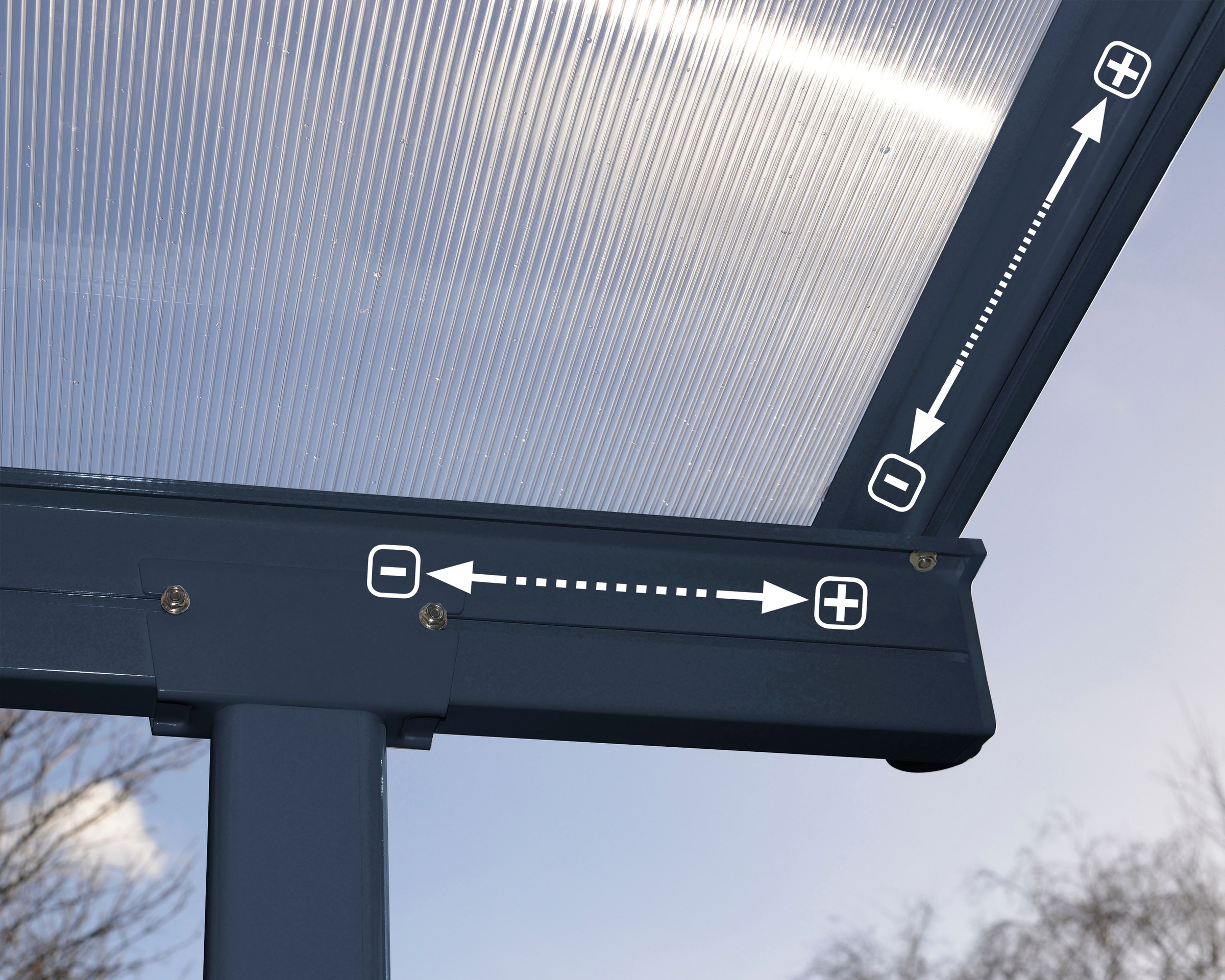 Palram - Canopia Terrassendach »Sierra«, grau, UV-beständig