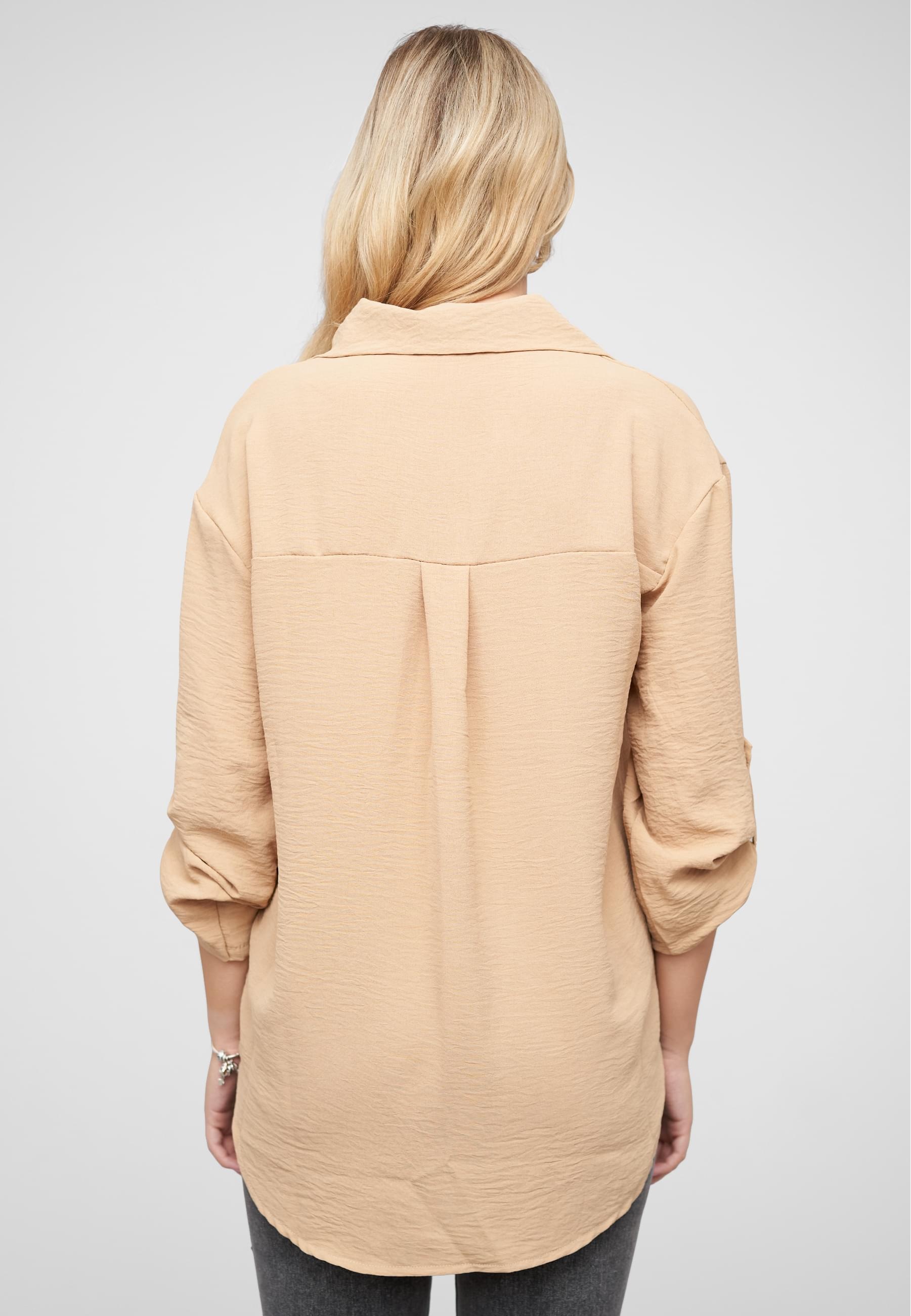 CLOUD 5IVE Langarmhemd »CLOUD 5IVE Oversized Turn-Up Bluse mit Knopfleiste«