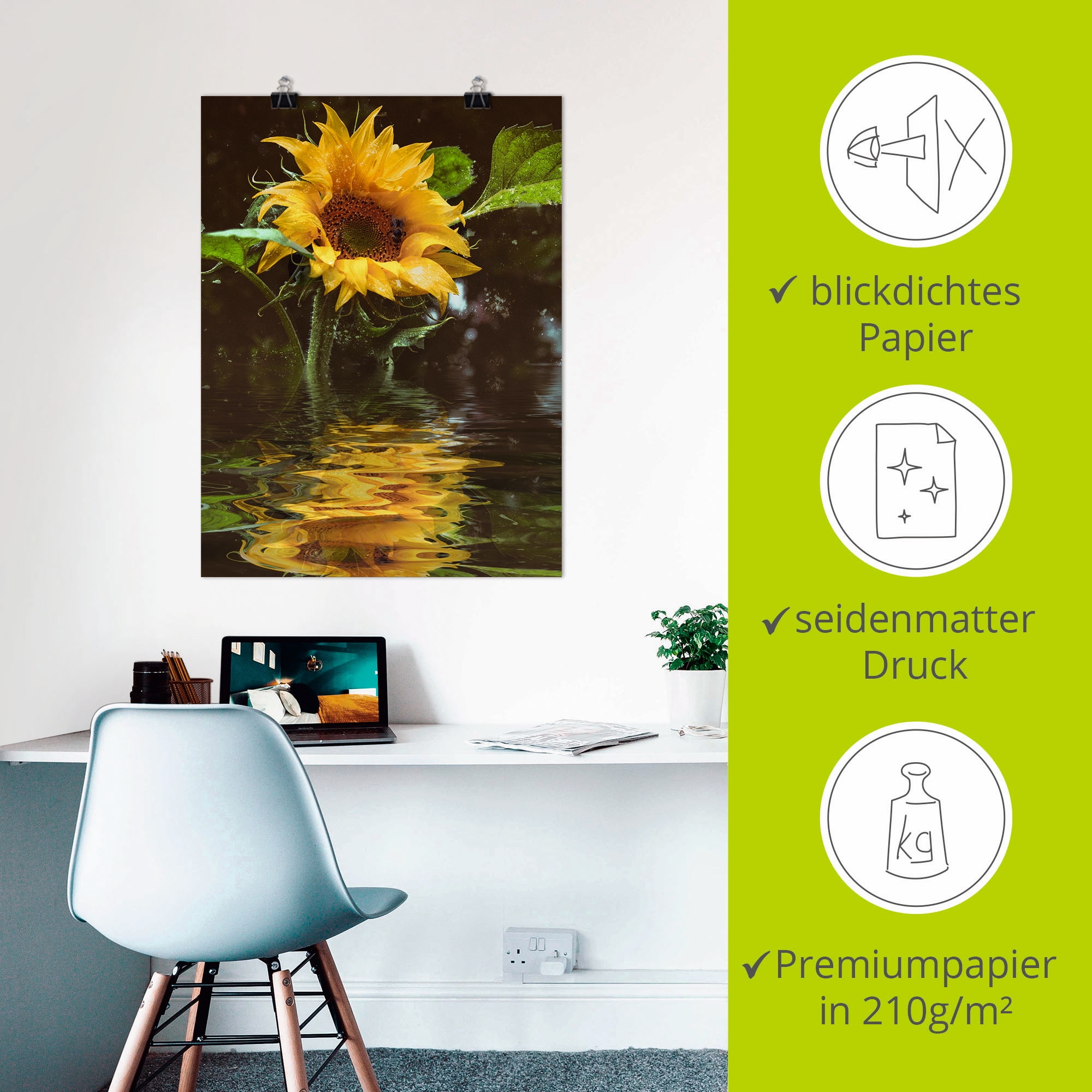 Artland Wandbild »Sonnenblume«, Blumen, (1 St.), als Alubild, Outdoorbild, Leinwandbild, Poster, Wandaufkleber