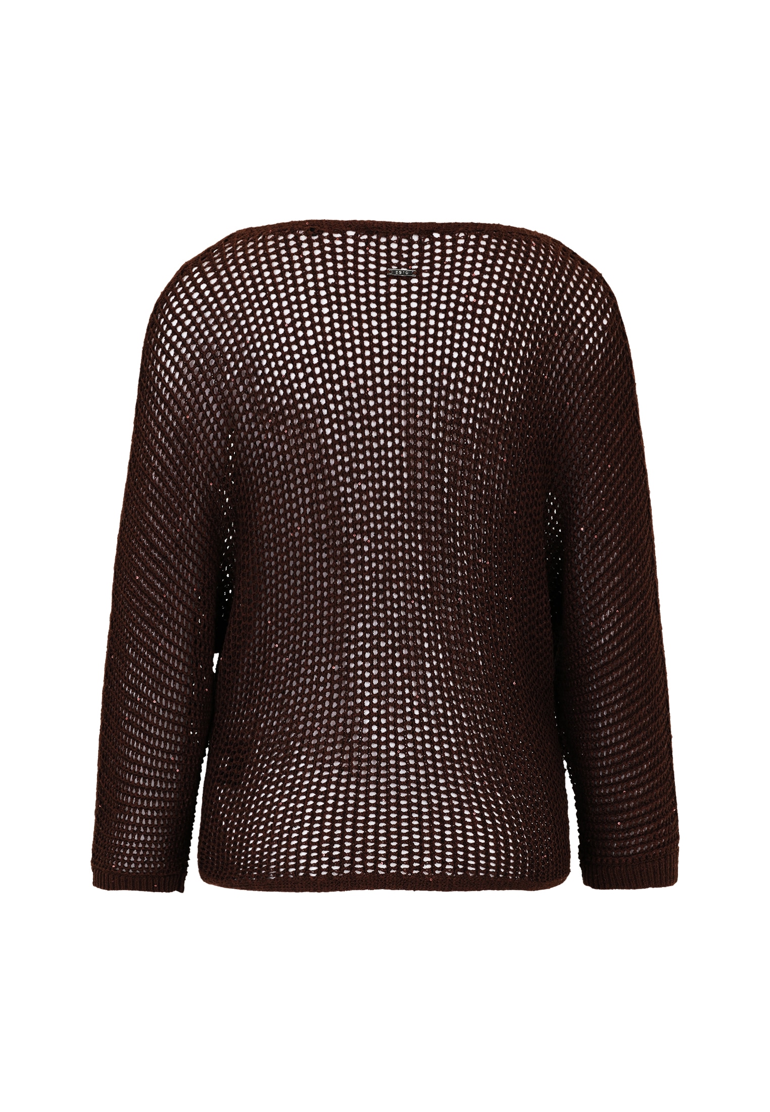 Zero Strickpullover »zero Lochstrick-Pullover mit Glitzersteinen«, (1 tlg.), Lochmuster