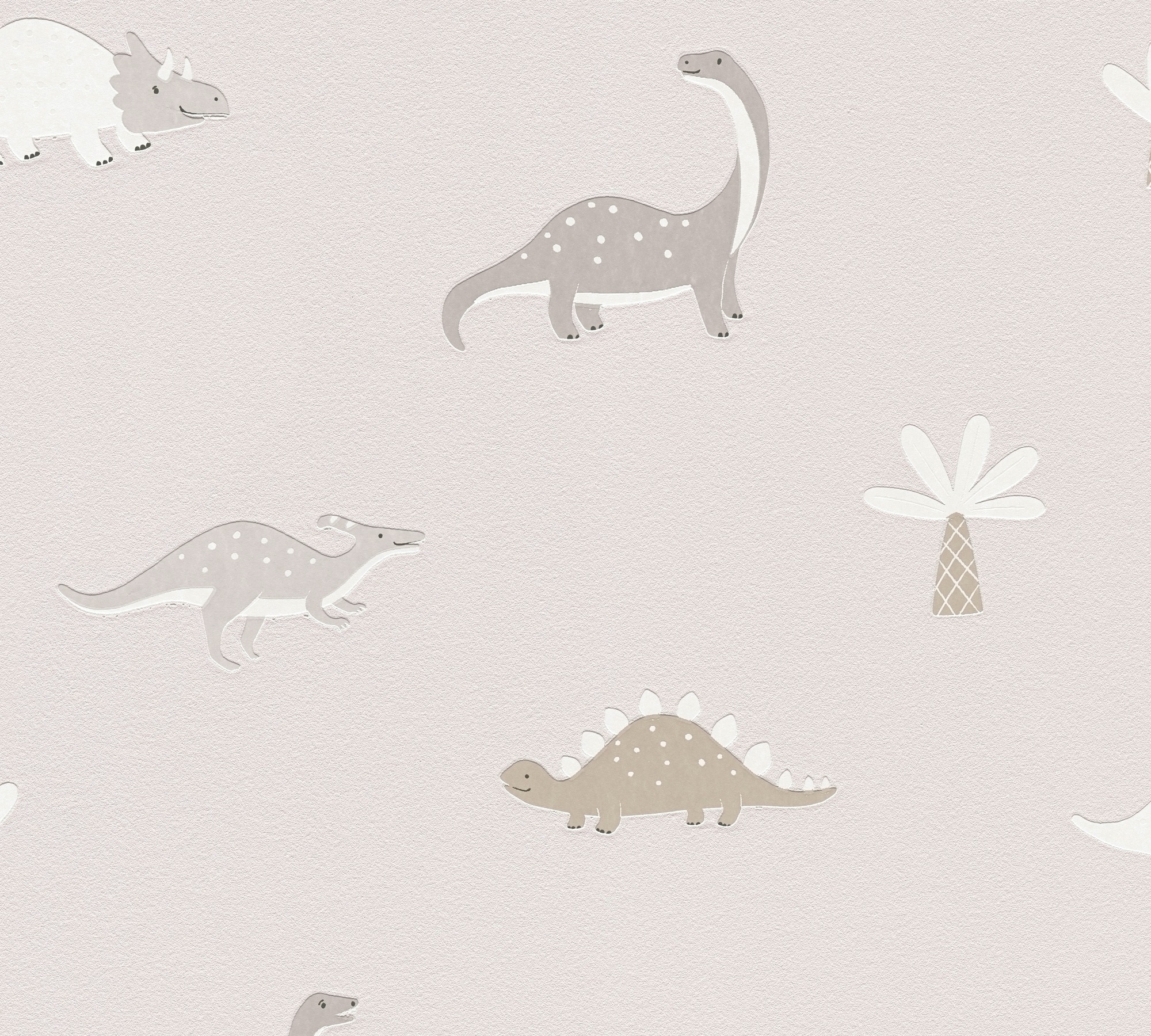 living walls Vliestapete »Kids Studio Dinosaurier – Vliestapete für Kinder« Motiv | grafisch | naturalistisch glatt Freundliche Dinosaurier und Palmen im modernen Scandi-Look