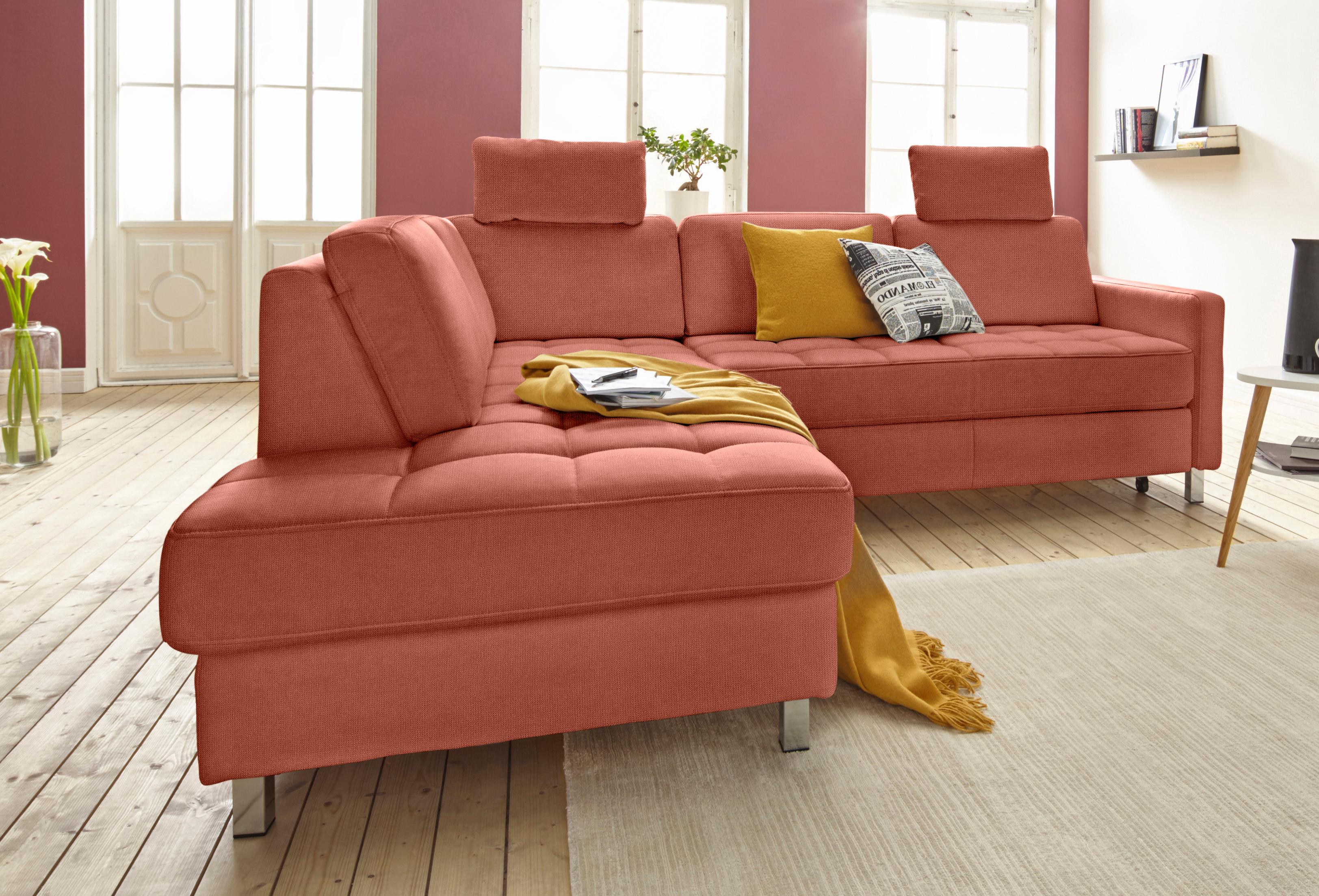 sit&more Ecksofa "Pablo L-Form" wahlweise mit Schlaffunktion und Bettkasten