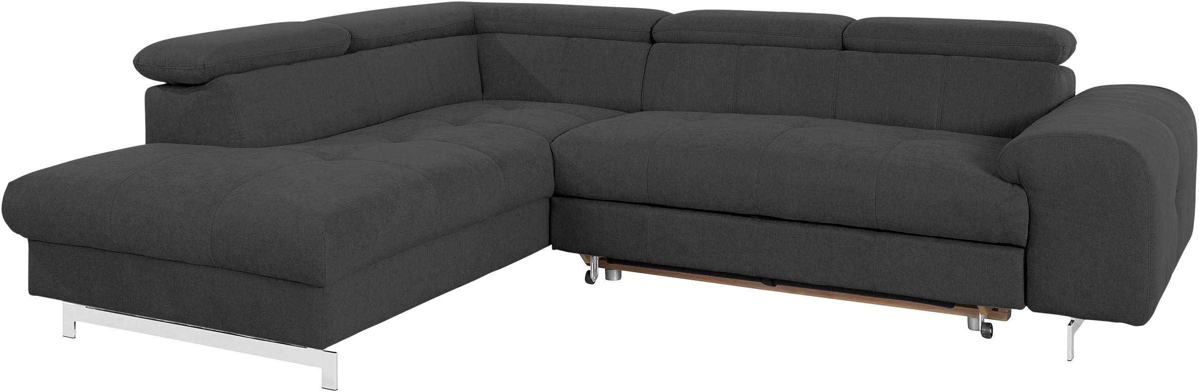 COTTA Ecksofa »Chef L-Form«, mit Kopfteilverstellung, edle Metallkufen, wahlweise mit Bettfunktion