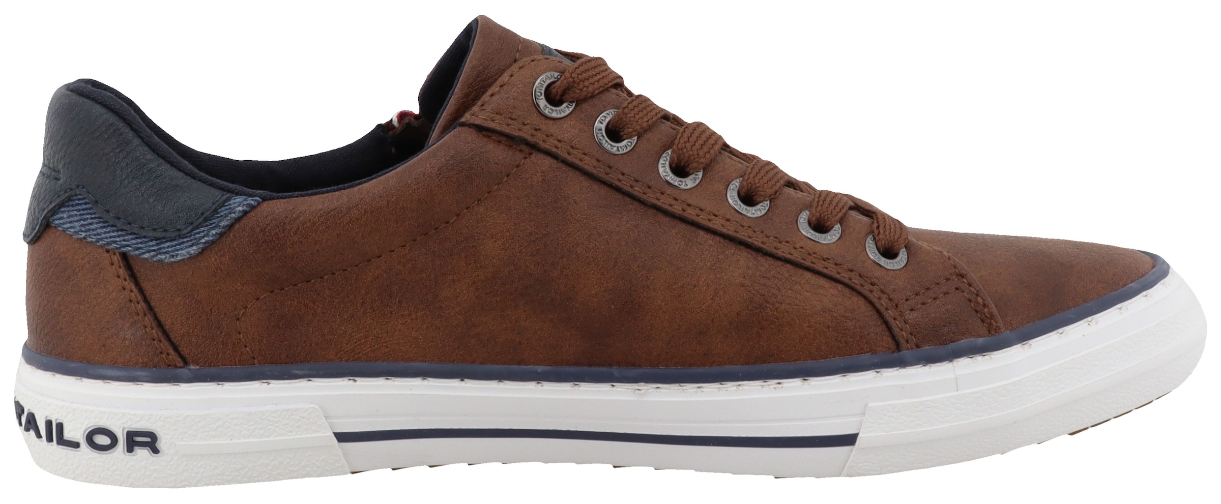 TOM TAILOR Sneaker  Freizeitschuh, Halbschuh, Schnürschuh mit Außen-Reißverschluss