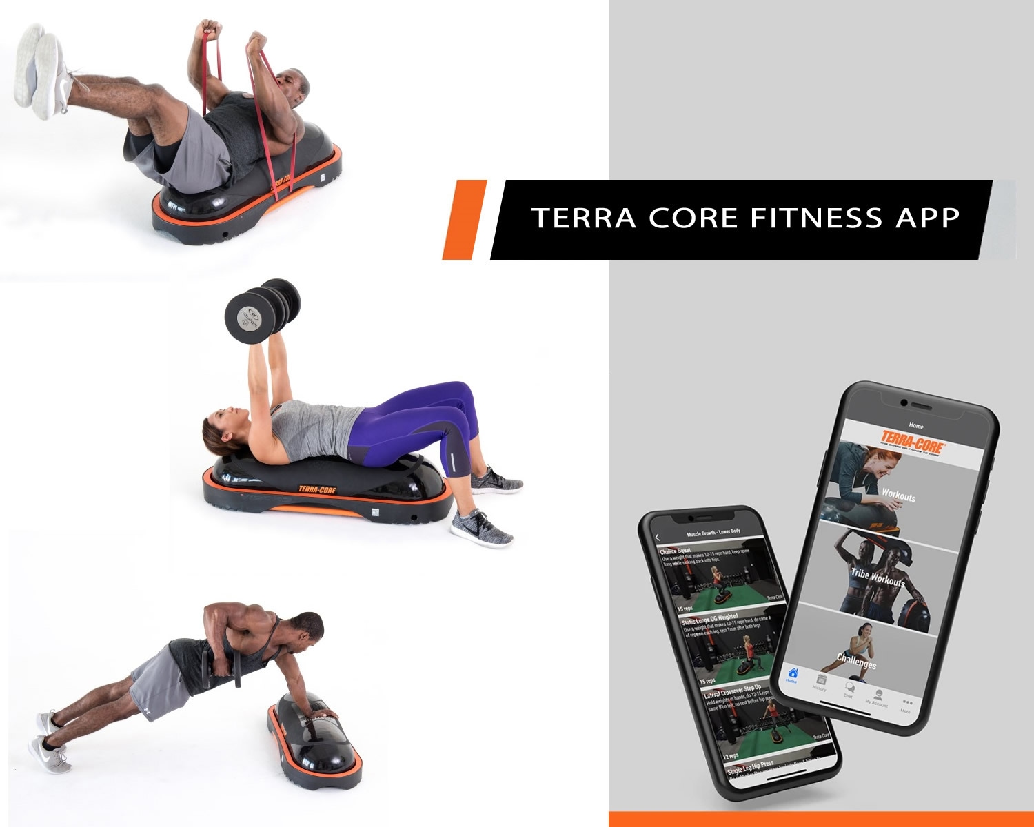 Terra Core Balancetrainer »Terra Core«, (mit Luftpumpe), Universelle Workout Bench, Stepp und Balance Board