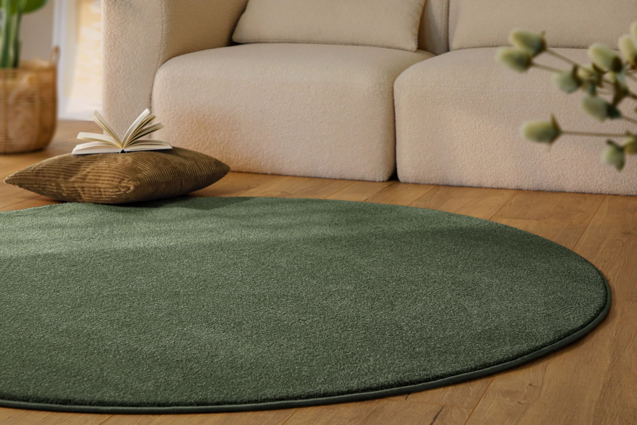 Esprit Teppich "Vegas - ESPRIT Kollektion" rund 15 mm Höhe Kurzflor, uni, gewebt, pflegeleicht, formstabil, für Fußbodenheizung