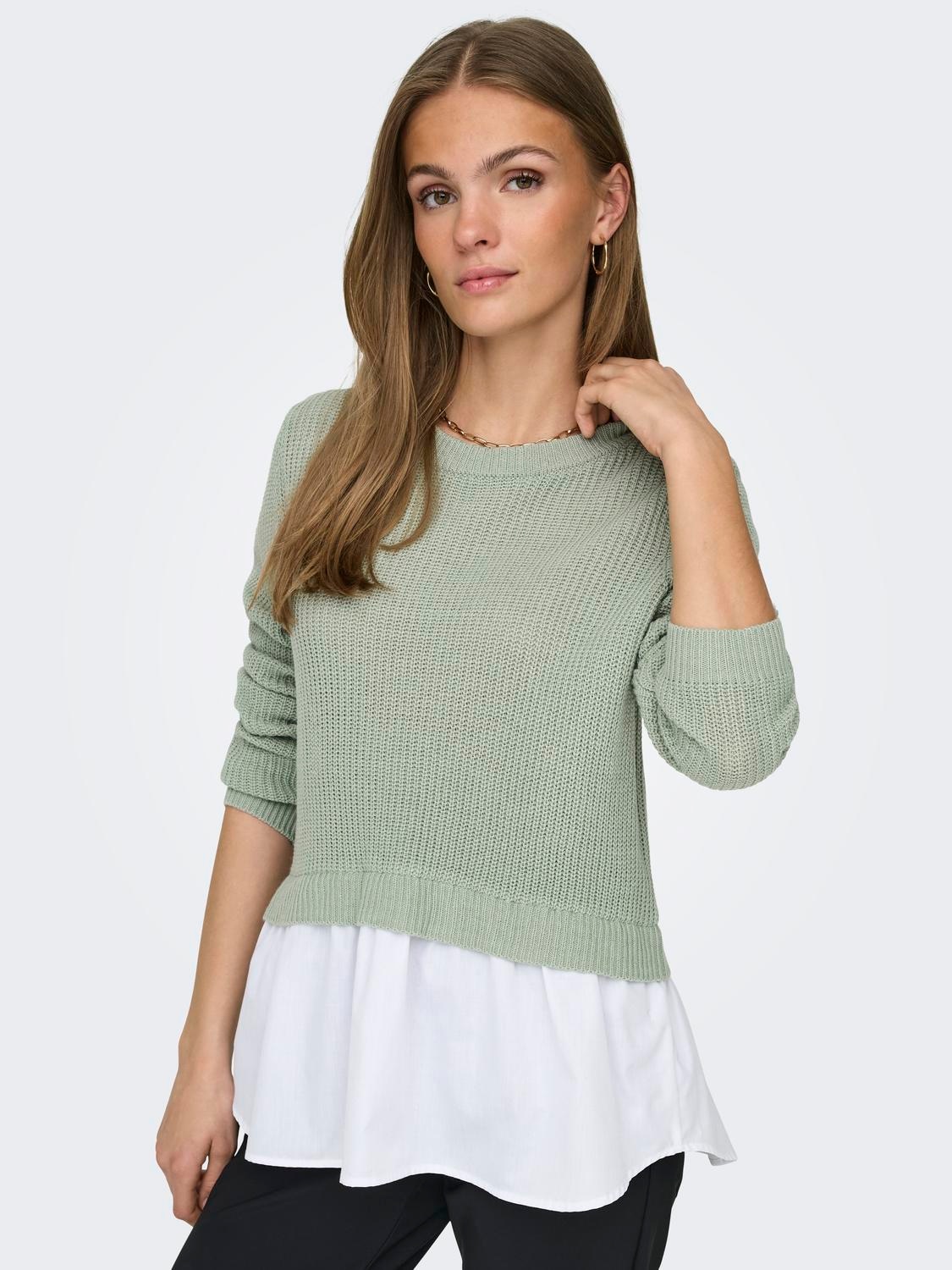 ONLY Rundhalspullover »ONLVIVIANA LS MIX O-NECK CC KNT«