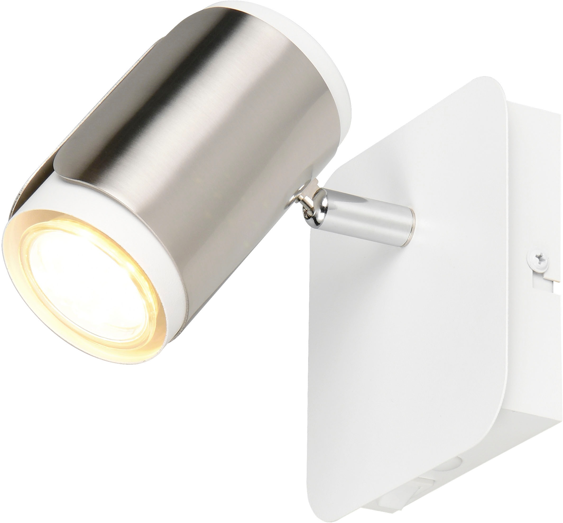 TRIO Leuchten Deckenstrahler »GILLAN, Spot 1-flammig, exkl 1x GU10 max 10W, 12x12x16,5 cm (B/H/T)«, 1 flammig, Leuchtmittel GU10 | Leuchtmittel wechselbar, als Wandstrahler oder Deckenstrahler montierbar, mit Kippschalter