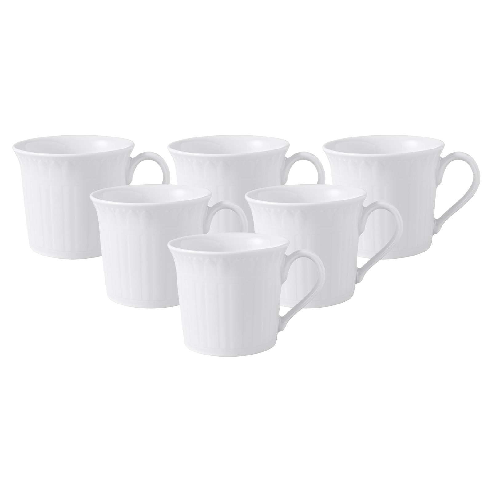Villeroy & Boch Espressotasse "Mokka- / Espressotassen Cellini 100 ml 6er Set weiß" Spülmaschinengeeignet, Mikrowellenfest