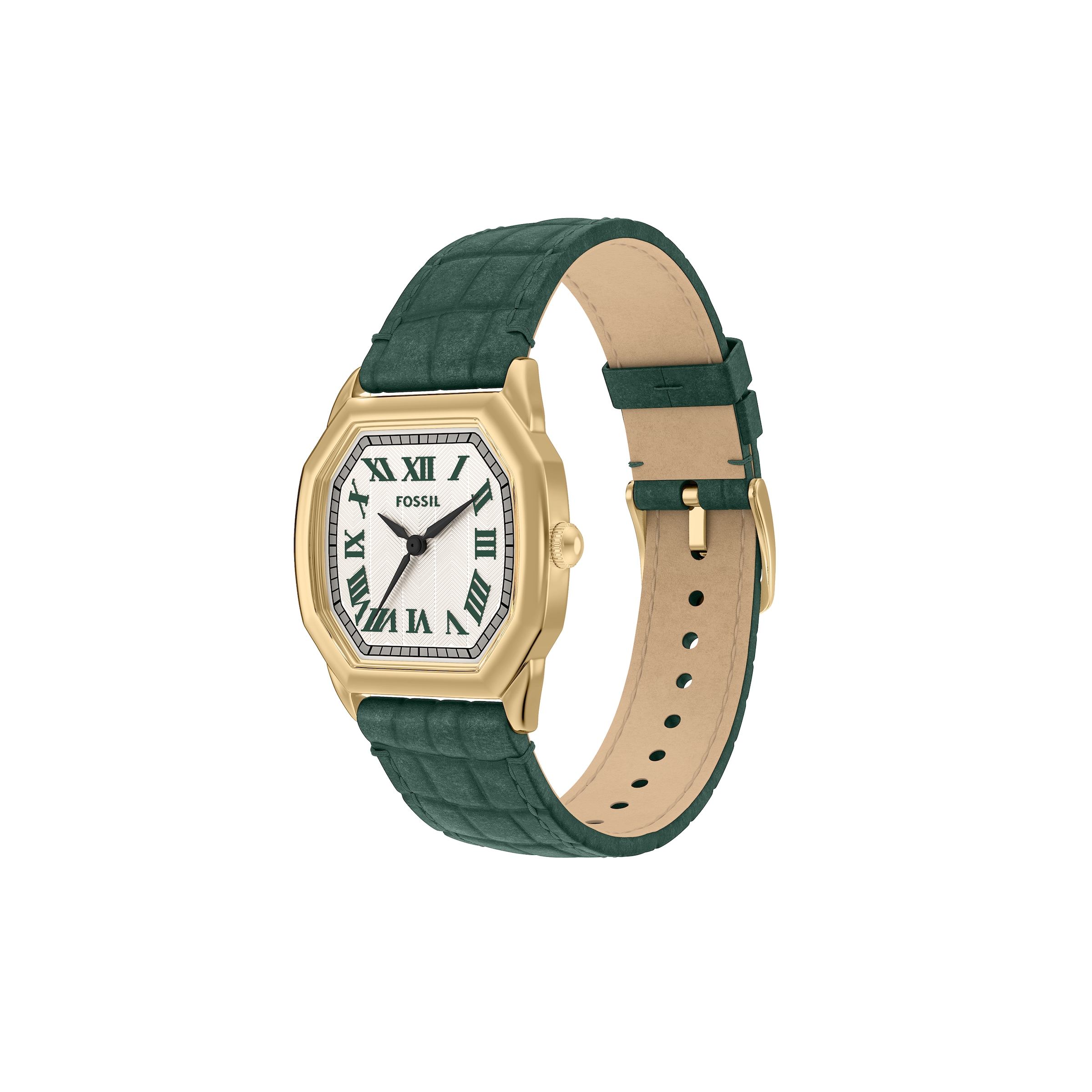 Fossil Quarzuhr »HARLOW«, Armbanduhr, Damenuhr, Lederarmband, analog