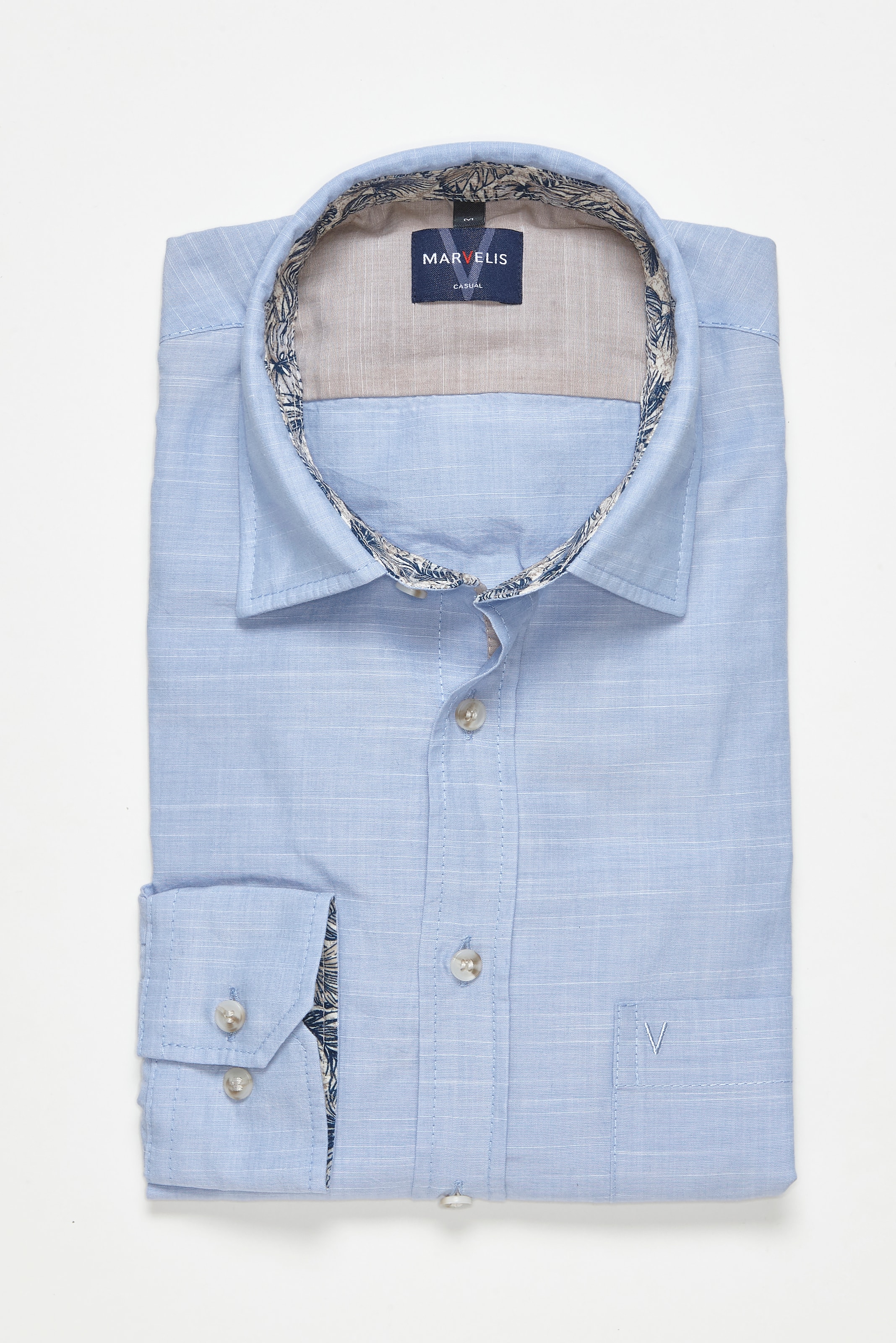 MARVELIS Langarmhemd in Leinen-Optik günstig online kaufen