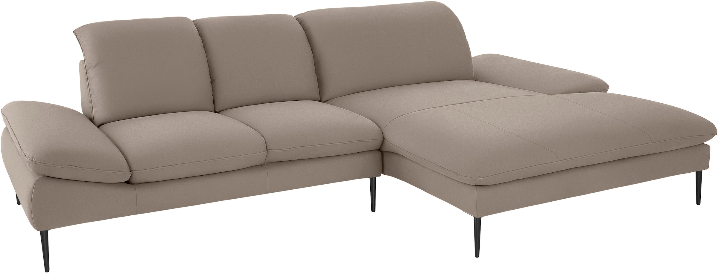 W.SCHILLIG Ecksofa »enjoy&MORE, Designsofa, elegant und bequem, L-Form«, Sitztiefenverstellung, Füße schwarz pulverbeschichtet, Breite 310 cm