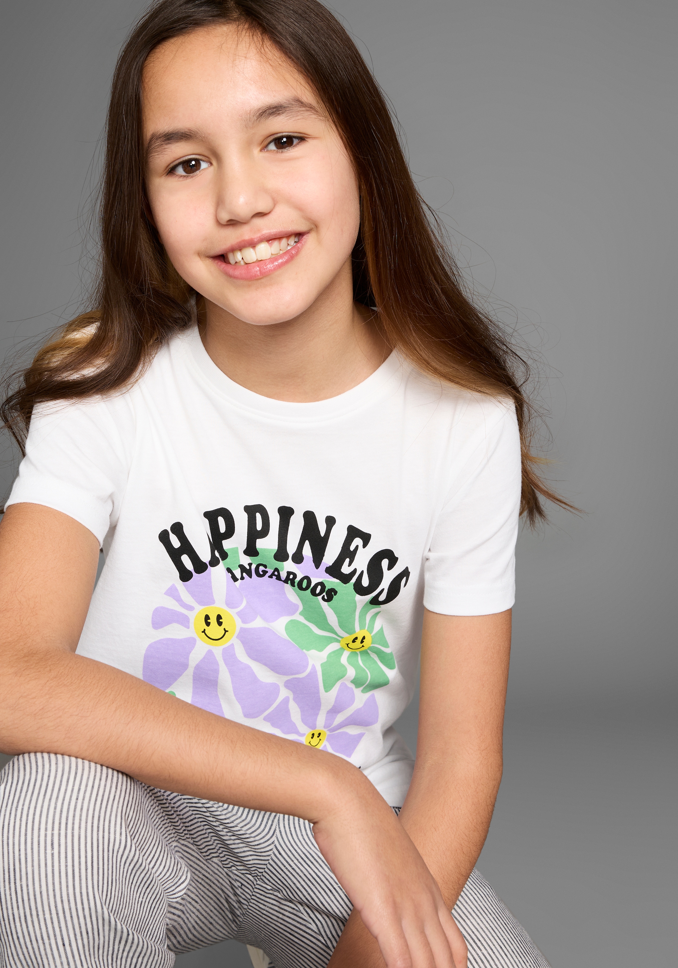 KangaROOS T-Shirt »HAPPINESS COMES«, großer Frontprint