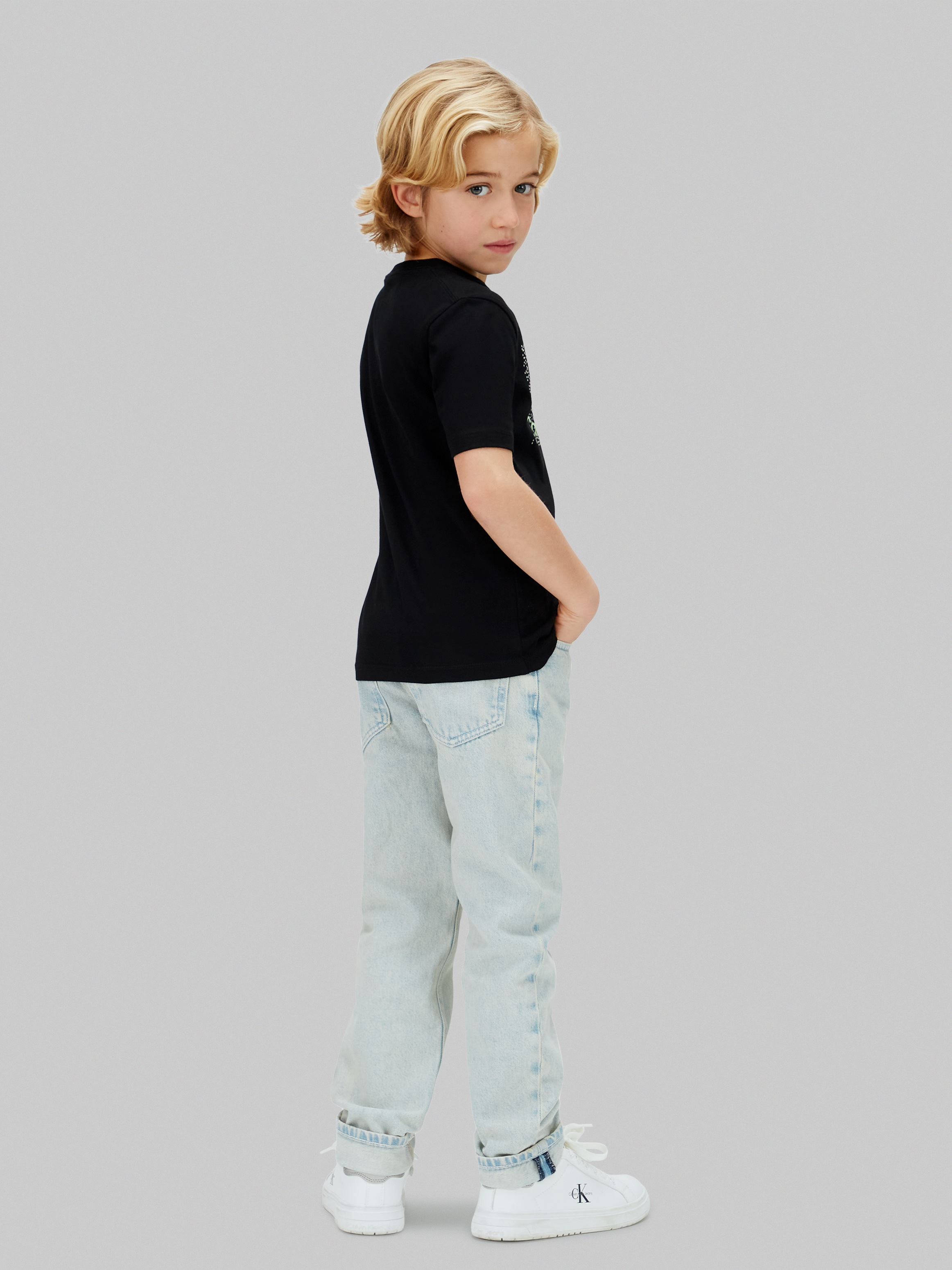 Calvin Klein Jeans T-Shirt »PERFORATION T-SHIRT« Regular fit für Kinder mit Markenprint