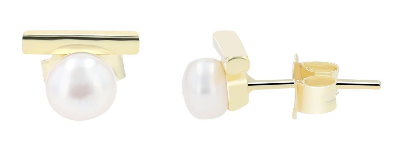 Paar Ohrhänger ADELIA´S "Damen Ohrstecker aus poliertem 925 Sterling Silber und Perle", silber, Ohrringe, Damen, Damen, Silber 925 (Sterlingsilber)