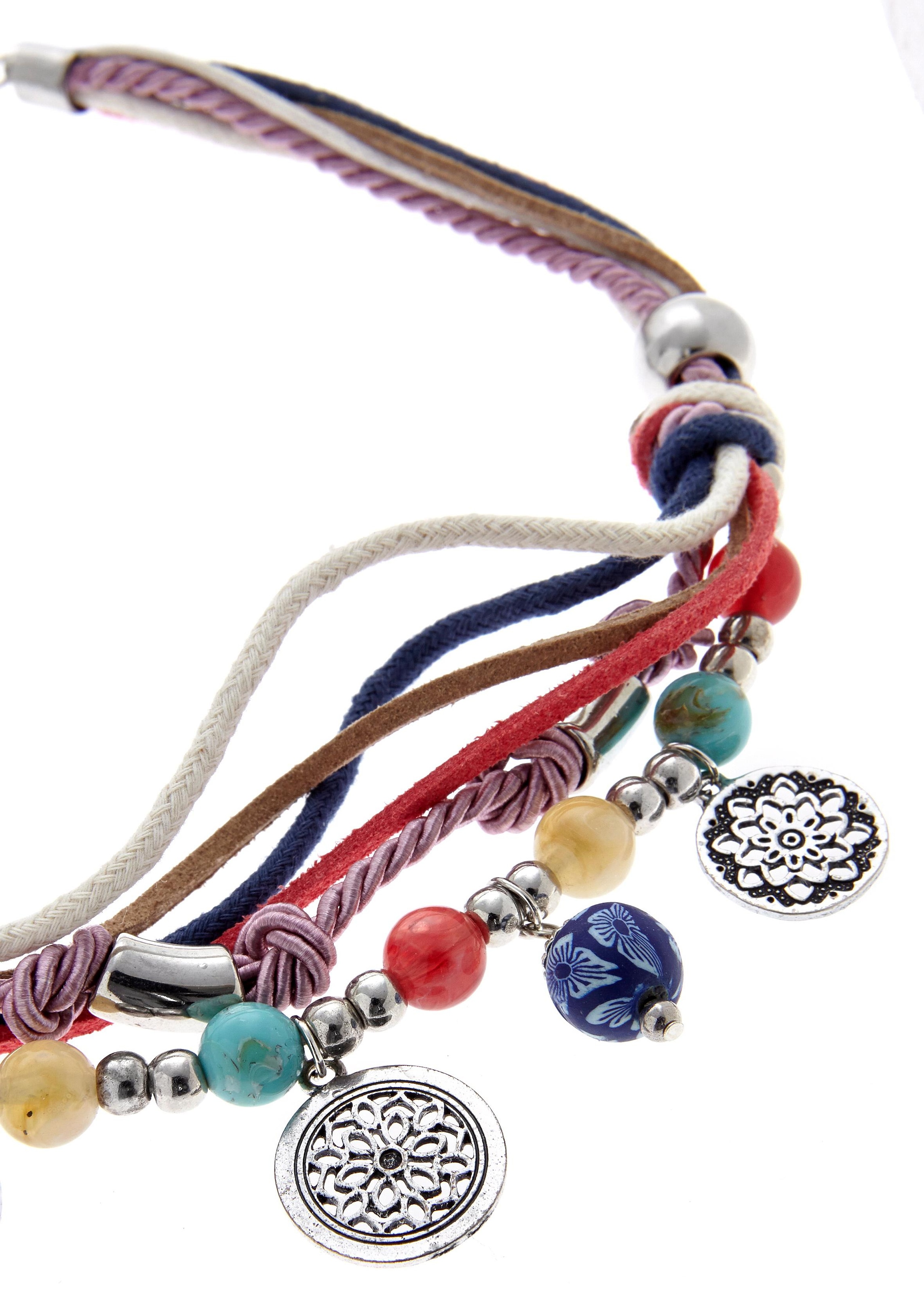 LASCANA Schmuckset »Bettlerarmband und Halsketten Set«, Mit vielen kleinen Anhängern