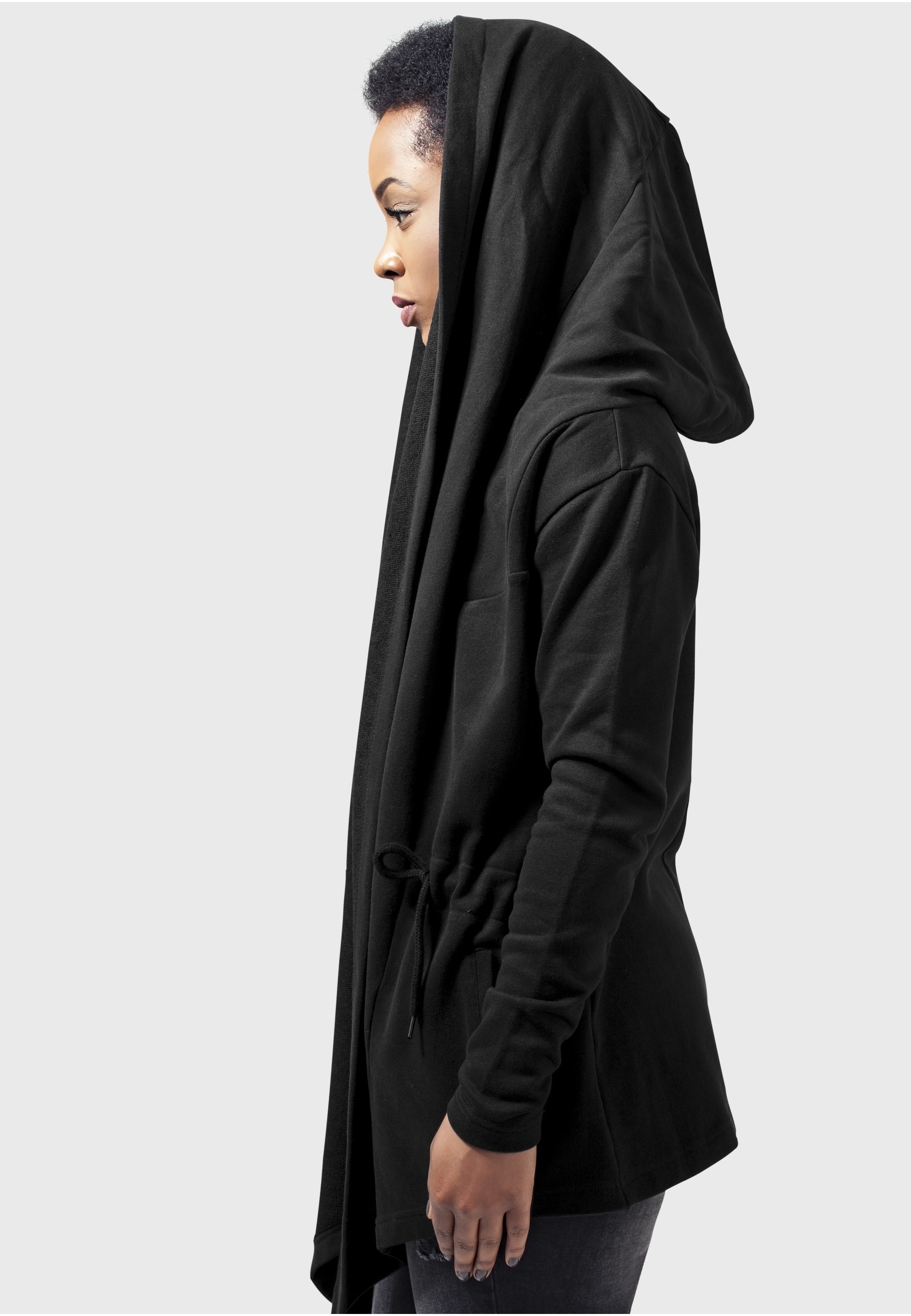 URBAN CLASSICS Strickjacke »Urban Classics Damen Ladies Hooded Sweat Cardigan« 1 Stk.