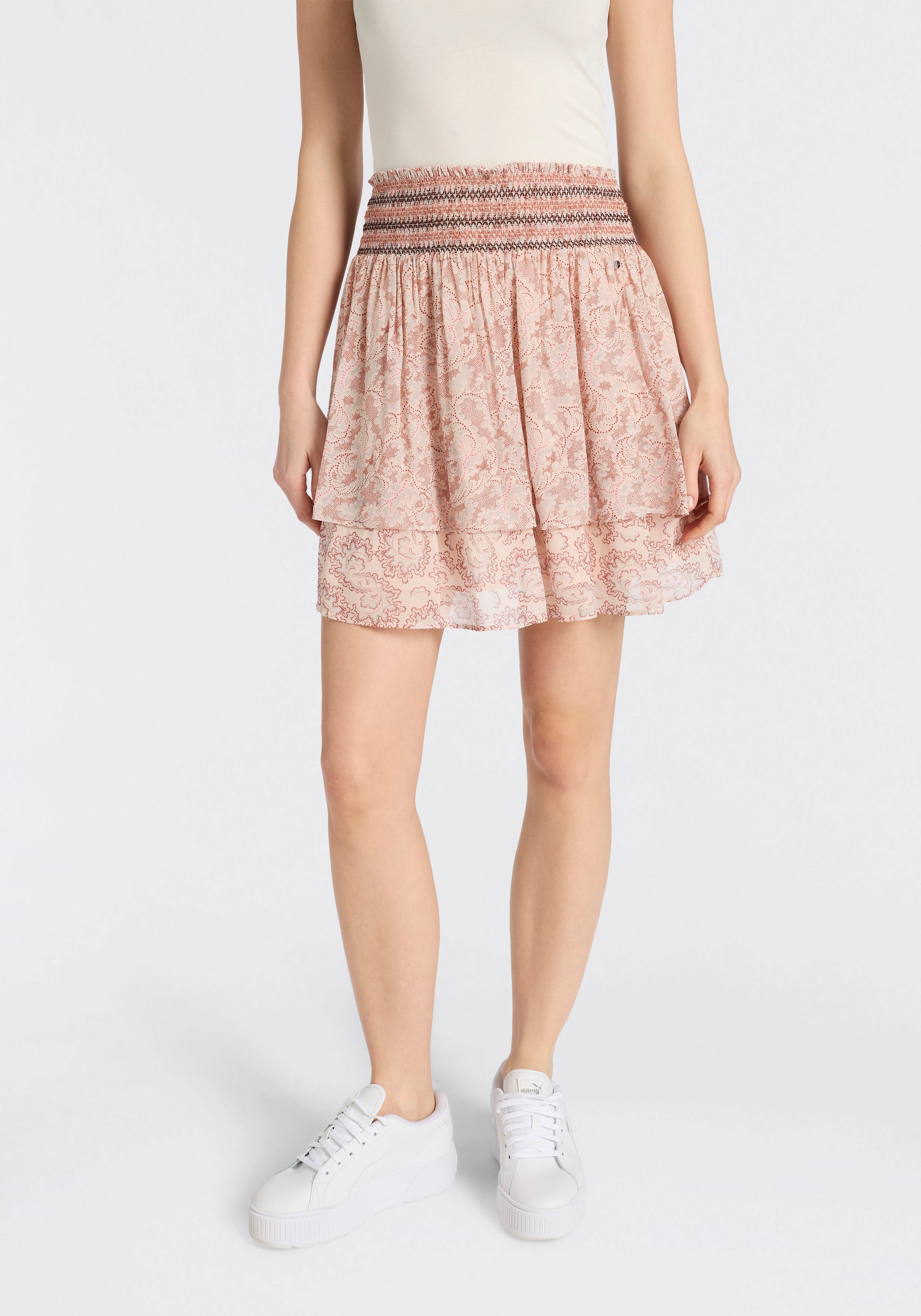 BOSS ORANGE Stufenrock "Vesiana Premium Damenmode" in Mini-Länge, Viskose günstig online kaufen