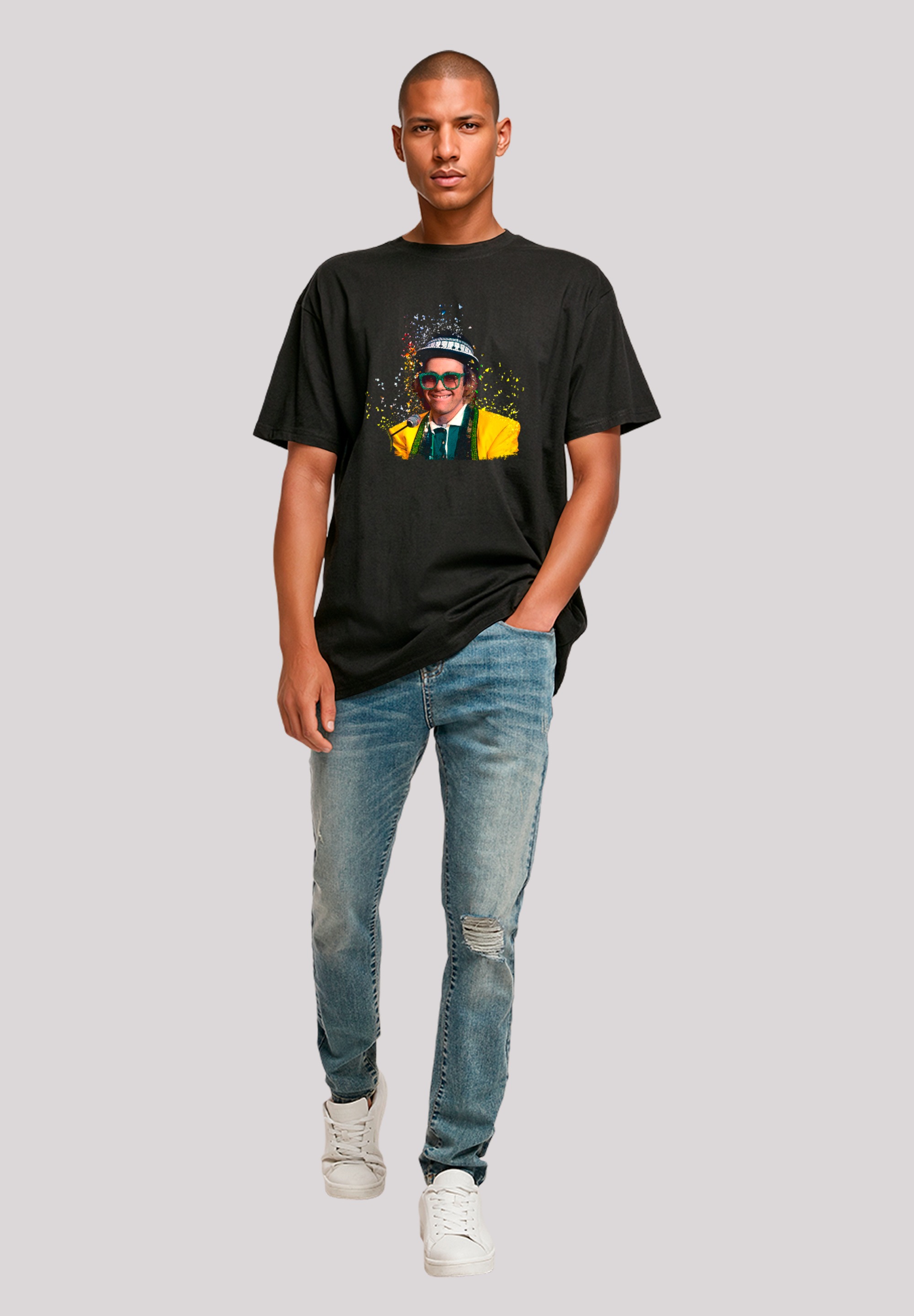 F4NT4STIC T-Shirt »TV Times Elton John At The Piano 1977«, Premium Qualität