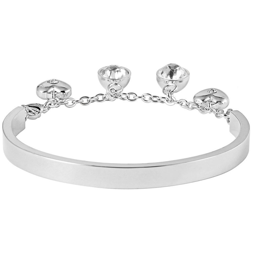 Adelia´s Armreif »Damen Armband – Armreif aus Edelstahl mit Strass Steinchen 17 cm« Ein kleines Geschenk mit großer Wirkung
