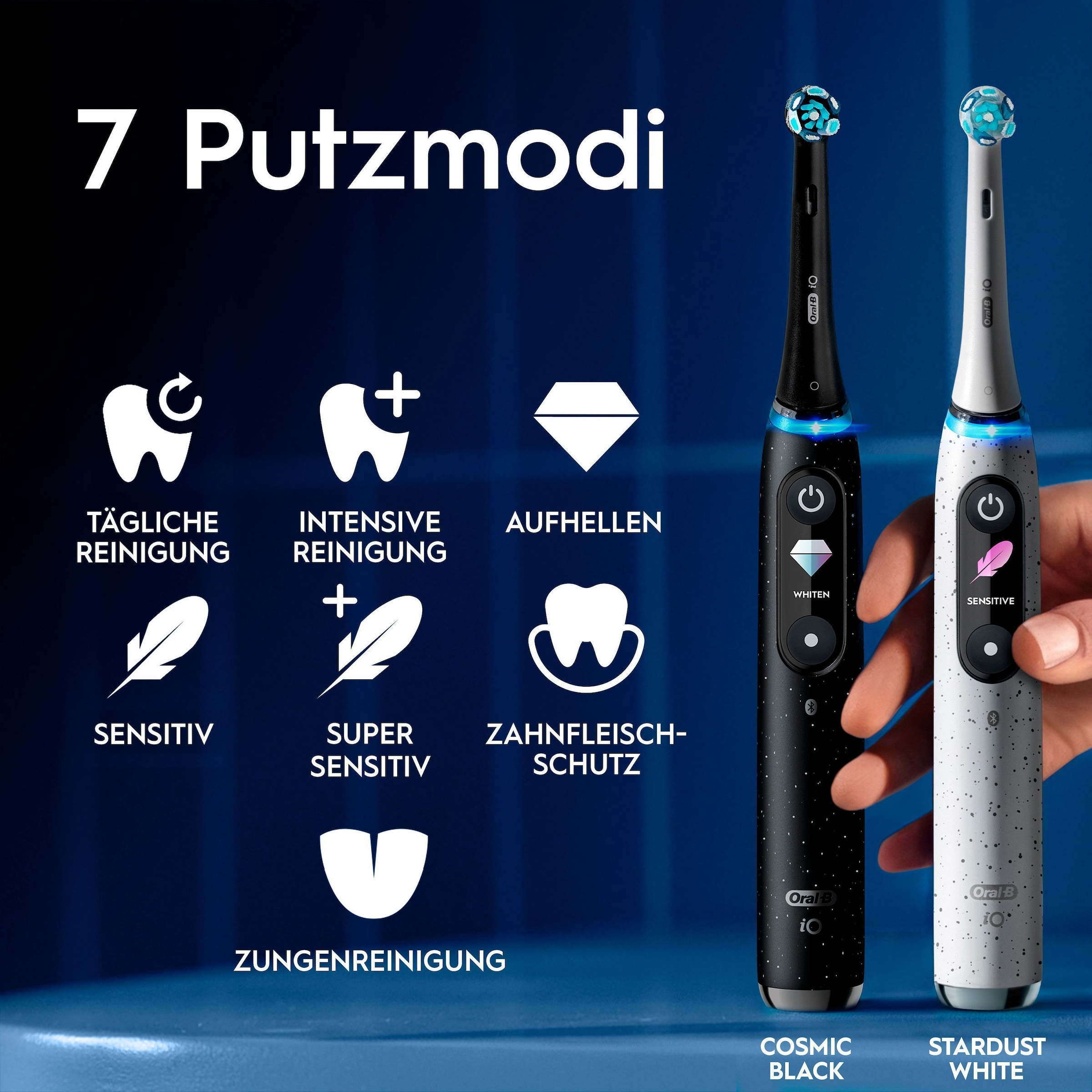Oral-B Elektrische Zahnbürste »iO 10« 1 Stk. Aufsteckbürsten Magnet-Technologie, iOsense, 7 Putzmodi, Farbdisplay & Lade-Reiseetui
