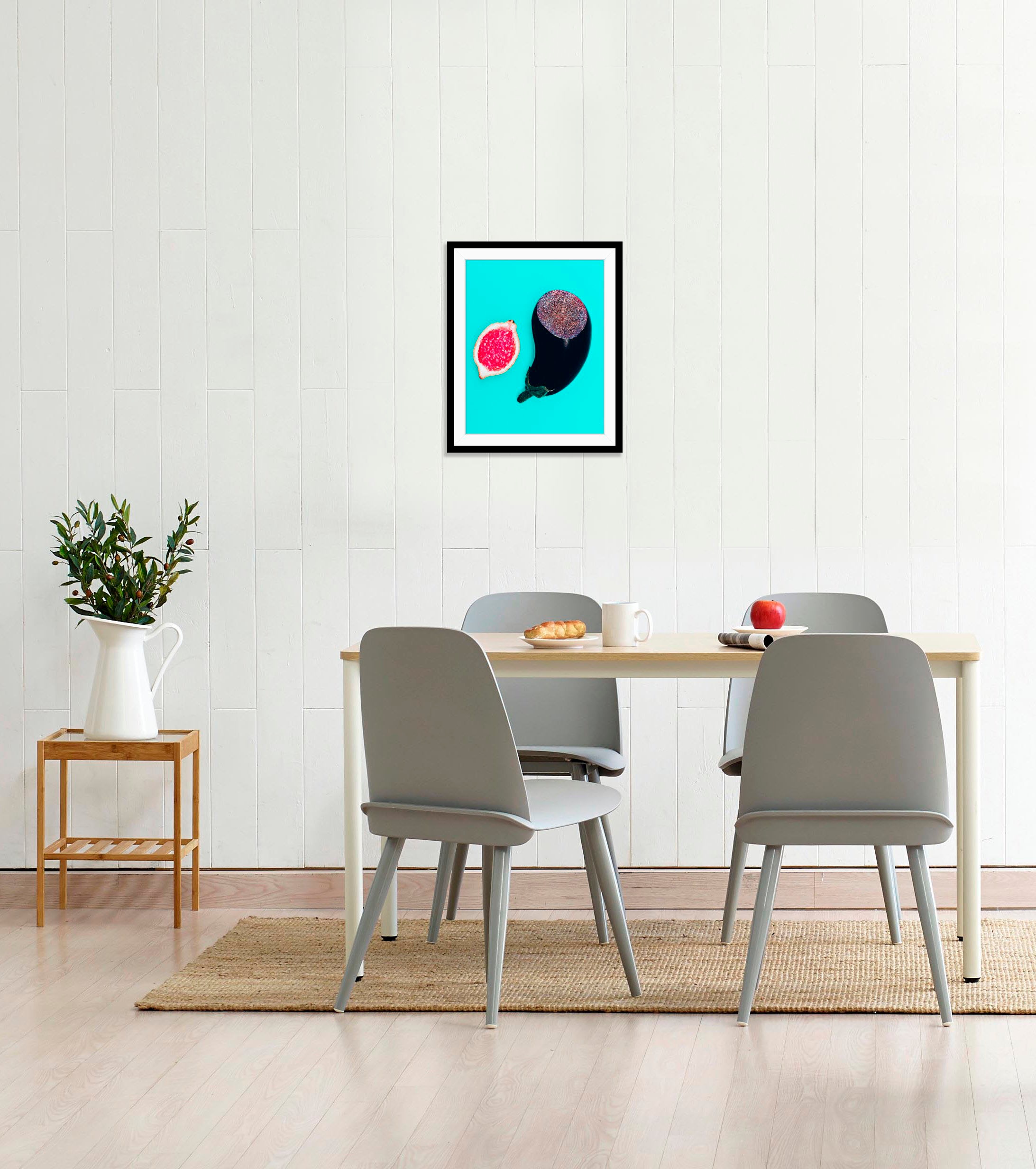 queence Bild »Stephan« Essen | Figuren | Kunst | Lebensmittel | Obst | Obst Bilder 1 Stk. tlg. HD Premium Poster-Druck inkl. Holzrahmen