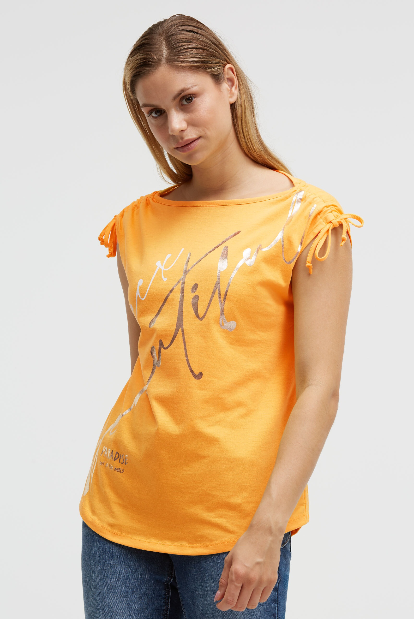 SOCCX Rundhalsshirt mit Ausbrenner-Effekten