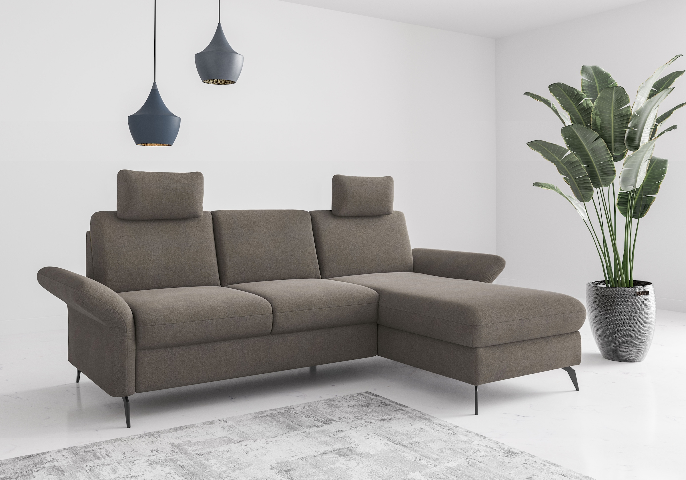OTTO home Ecksofa "Rochelle" wahlweise mit Schlaffunktion, Bettkasten und Armteilverstellung