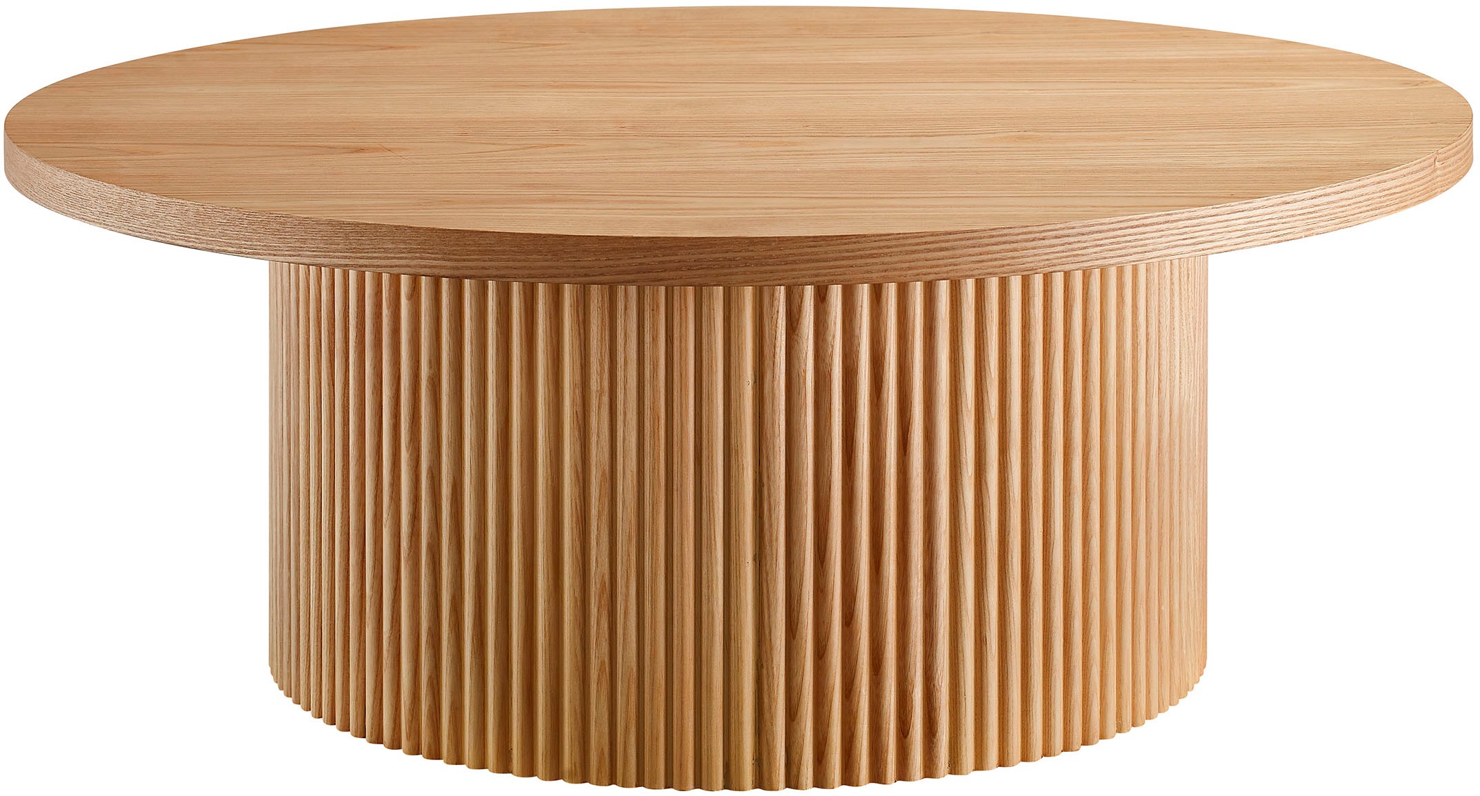 SalesFever Couchtisch "mit Massivholz-Lamellen, Ø 85 cm" 1 Stk. tlg. Modern günstig online kaufen