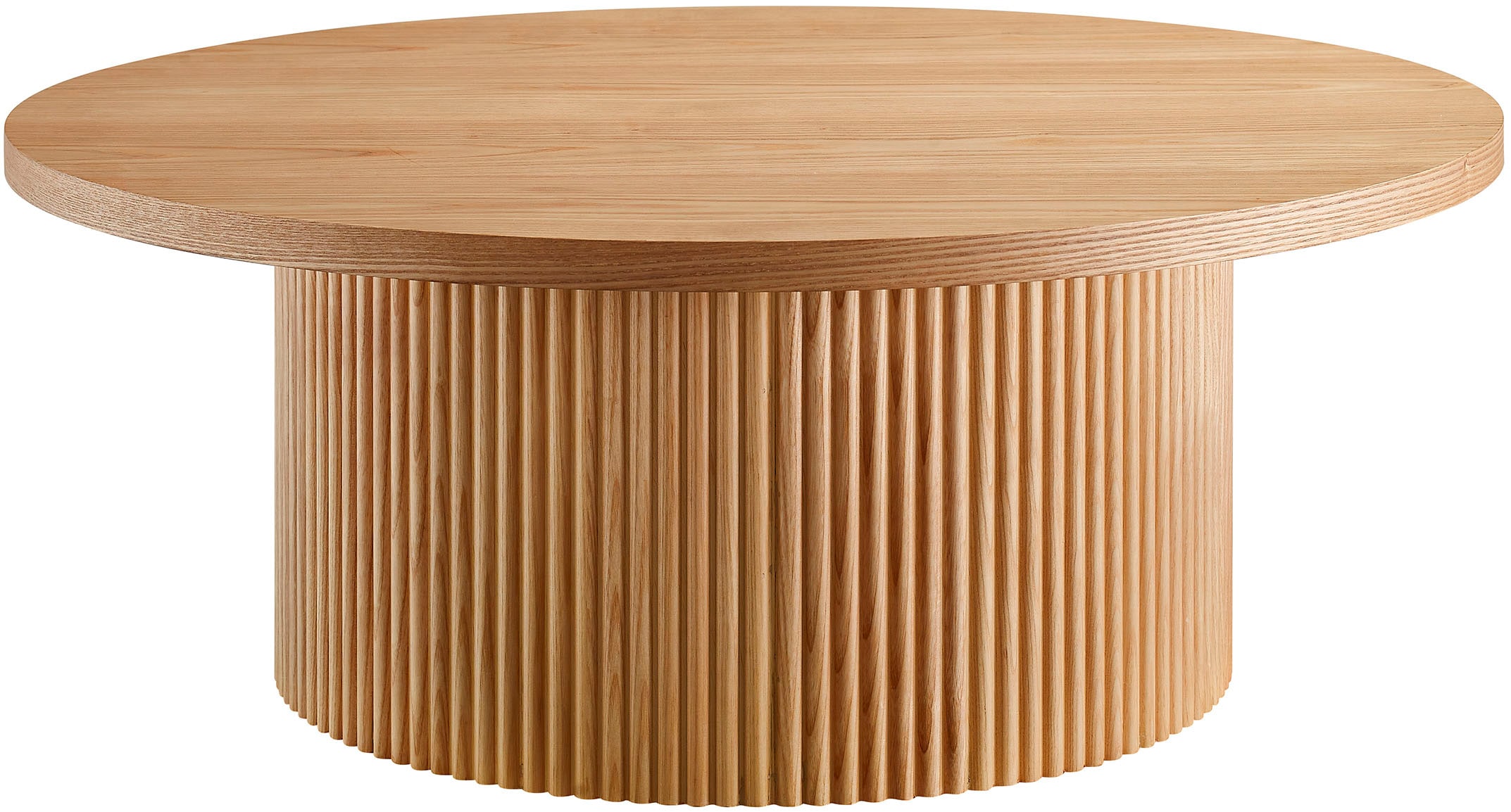 SalesFever Couchtisch "mit Massivholz-Lamellen, Ø 90 cm" 1 Stk. tlg. mit Ma günstig online kaufen