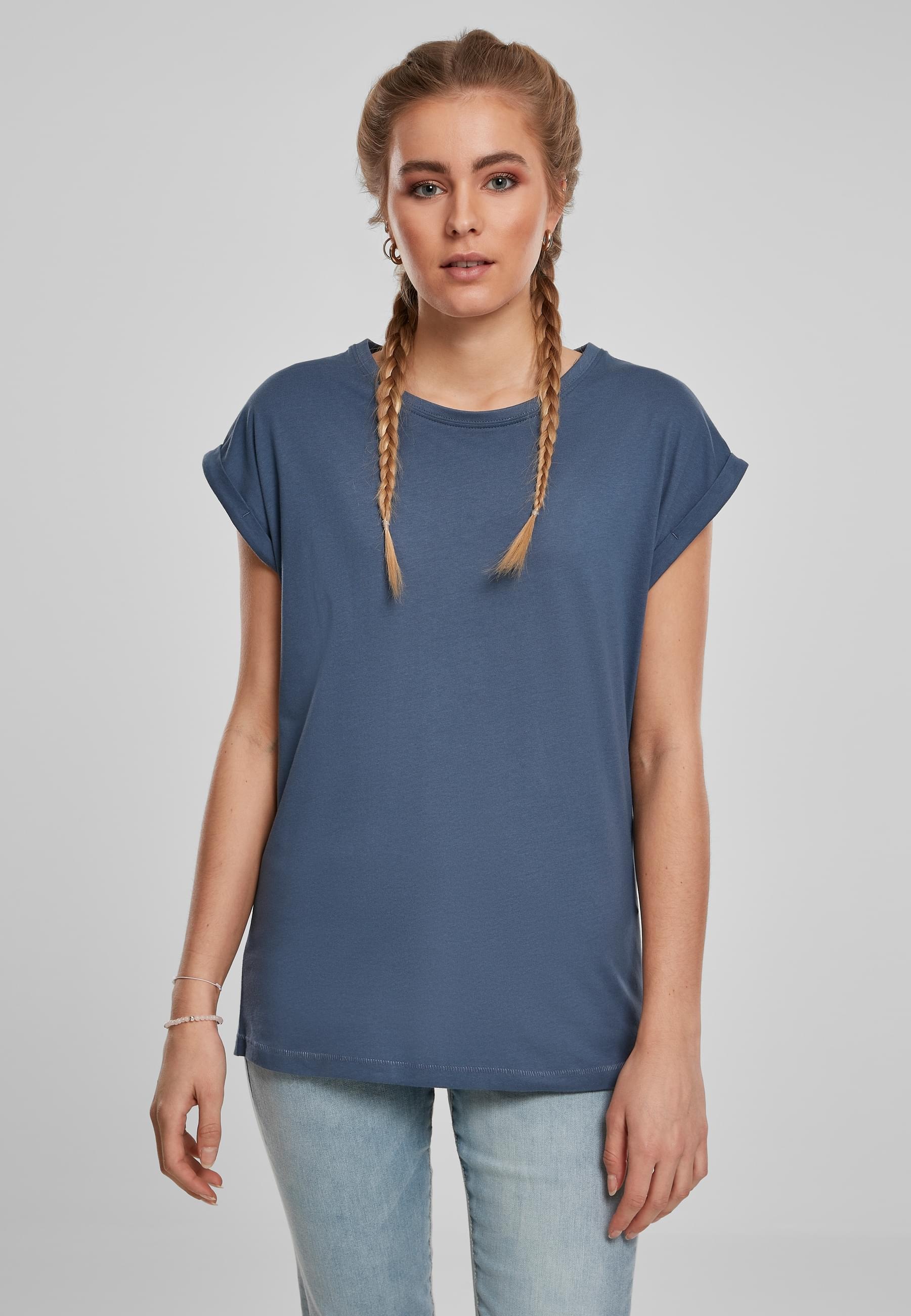 URBAN CLASSICS Kurzarmshirt »Urban Classics Damen Ladies Extended Shoulder Tee«, (1 tlg.)