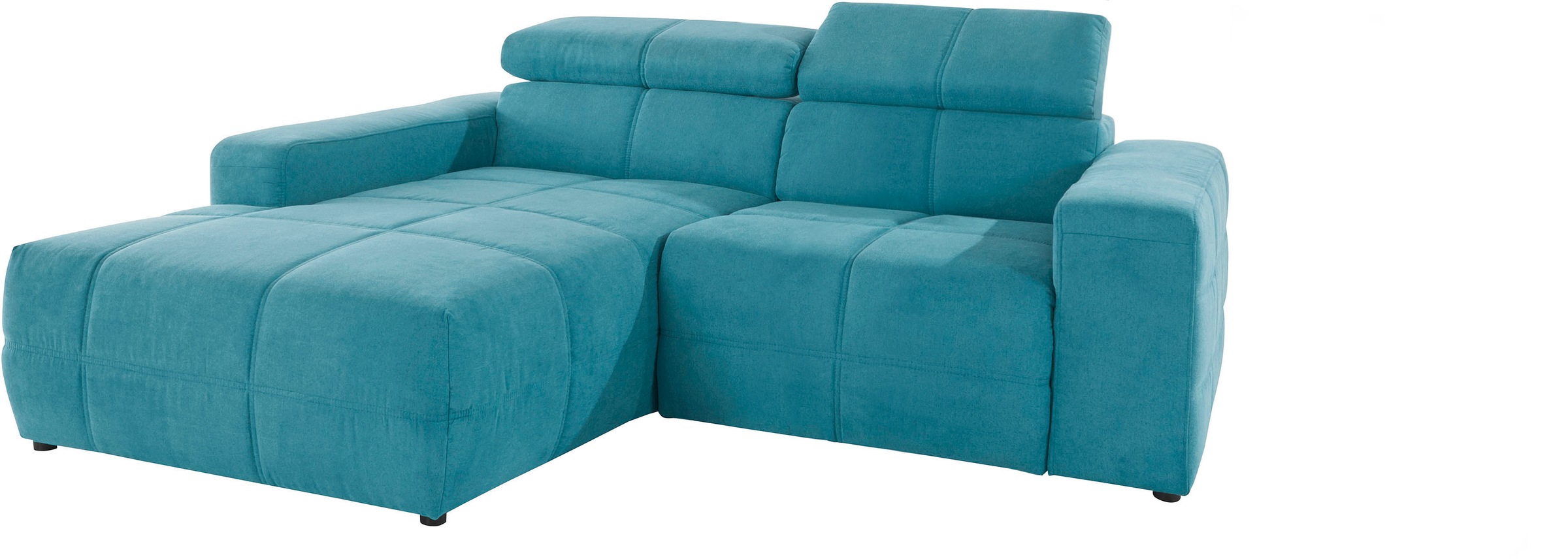 DOMO collection Ecksofa »Brandon kleine Ausführung B/T/H: 214/100/80 cm«, Mit Kopfteilverstellung, auch in Leder und Cord, L-Form