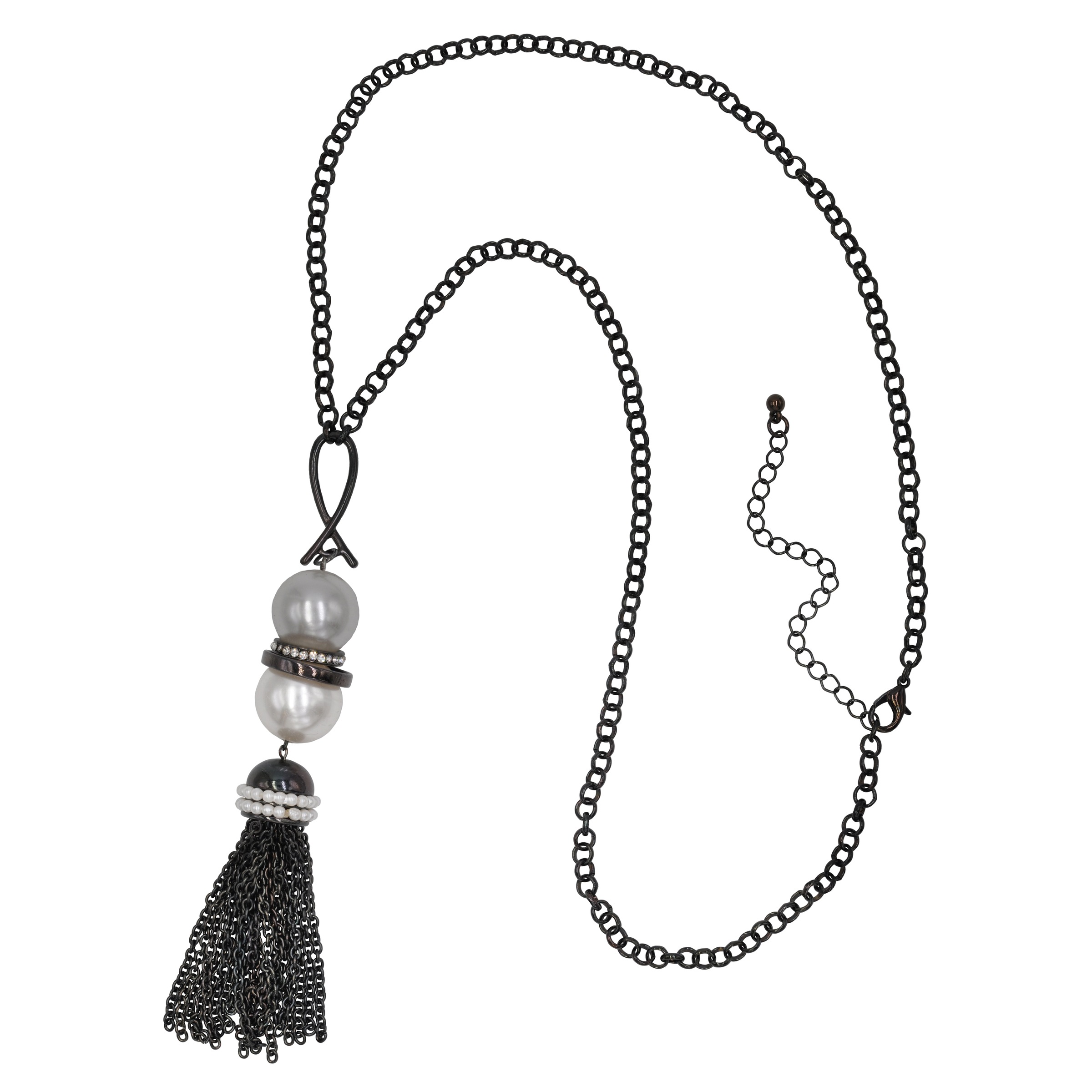 Firetti Lange Kette »Schmuck Geschenk Shiny Lush Pearl Y-Kette« mit Glasstein - mit Kunststoffperle