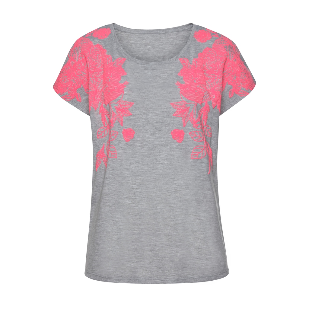 Vivance T-Shirt, mit Neonprint, Kurzarmshirt, lockere Passform