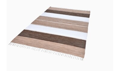 THEKO Teppich »Stripe Cotton«, rechteckig, 5 mm Höhe, Handweb Teppich, Flachgewebe,... kaufen