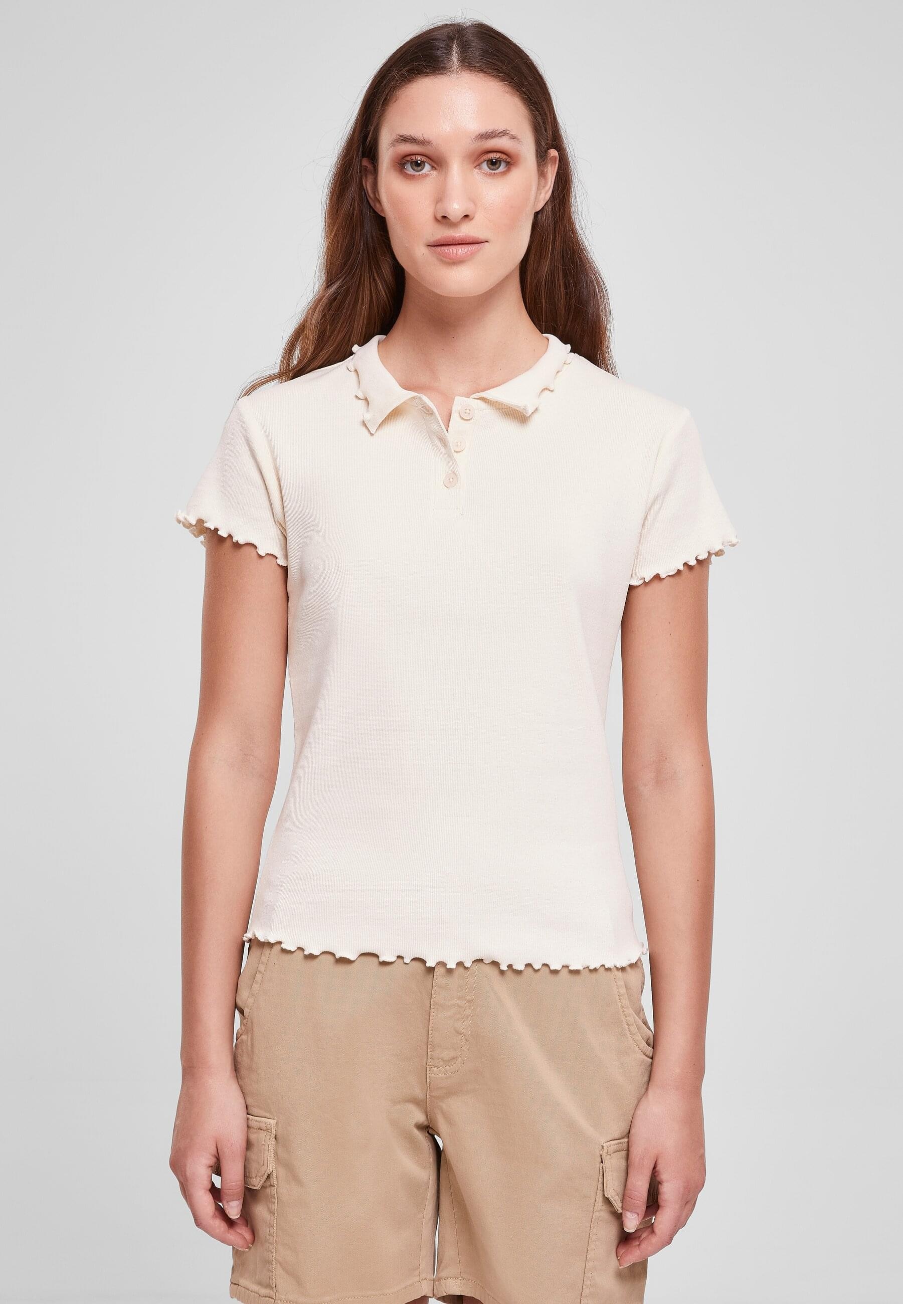 URBAN CLASSICS T-Shirt »Urban Classics Damen Ladies Rib Polo Tee«, (1 tlg.)