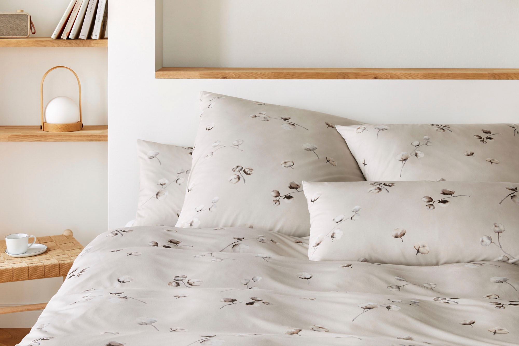 Elegante Bettwäsche "Cotton Flower" 2 Stk. tlg. angenehmes Hautgefühl günstig online kaufen